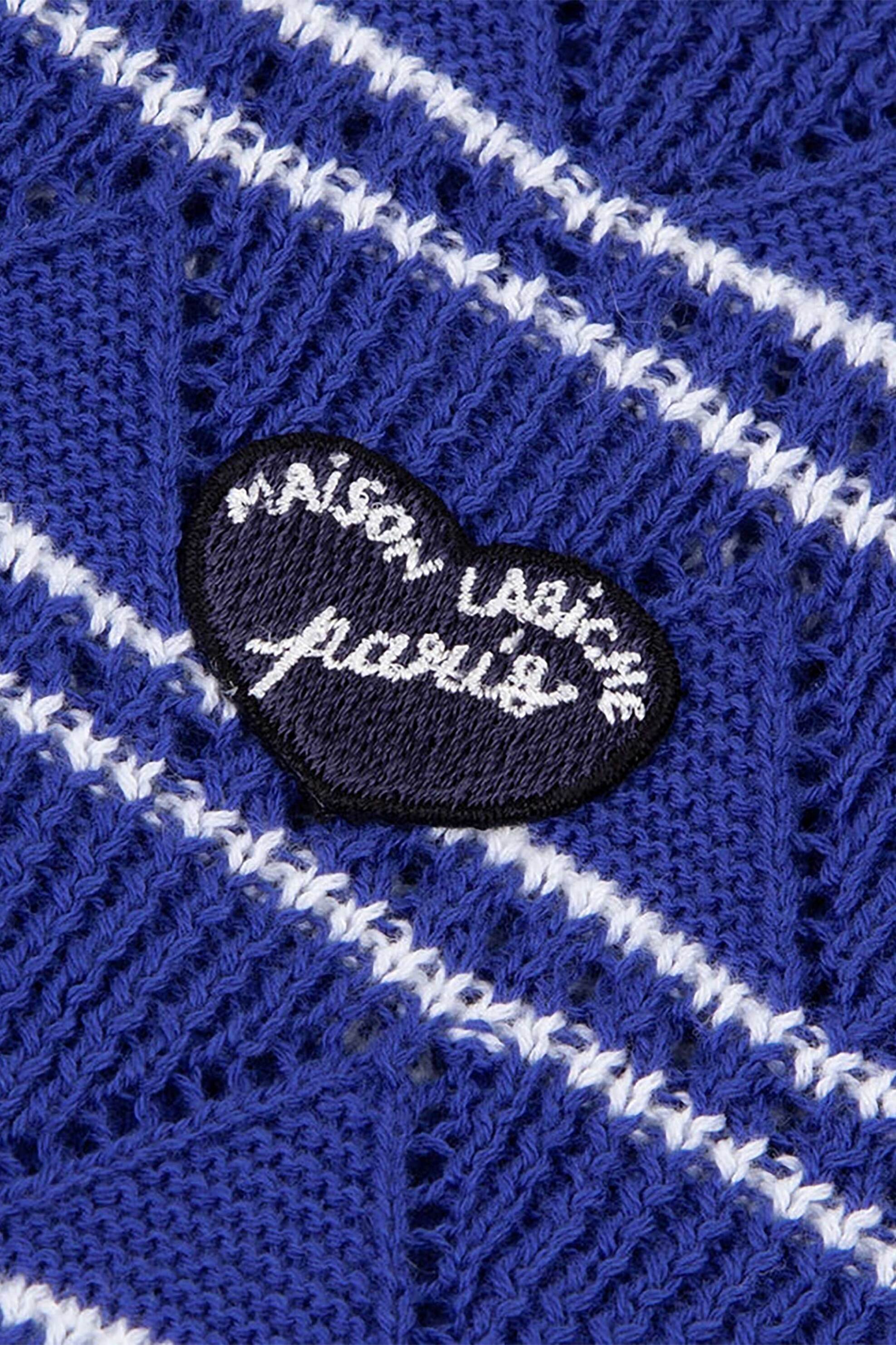 Maison Labiche γυναικείο T-shirt με ριγέ σχέδιο ribbed - XWGRAVILCOEUR Λευκό - Μπλε φωτογραφία