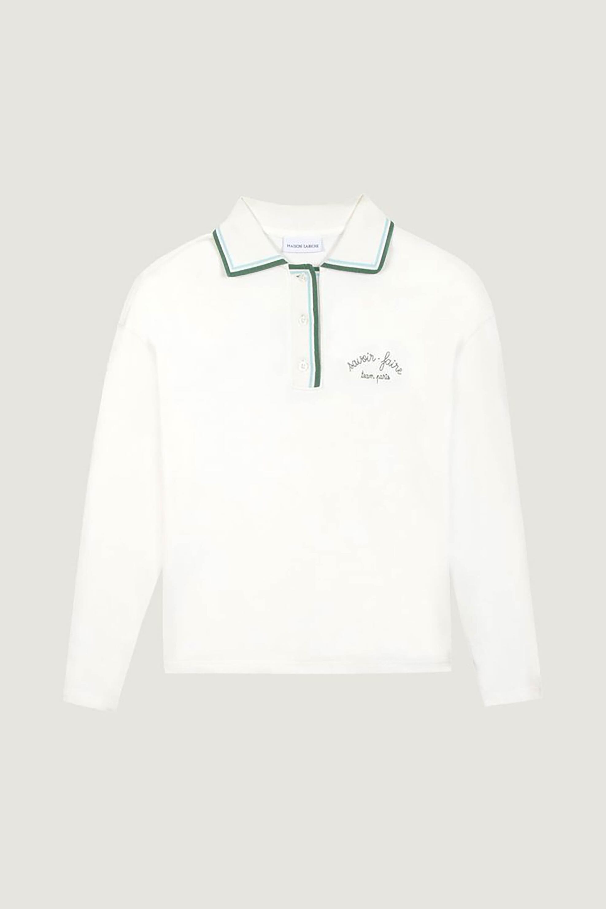 Maison Labiche γυναικεία μπλούζα πόλο μακρυμάνικη με lettering ribbed