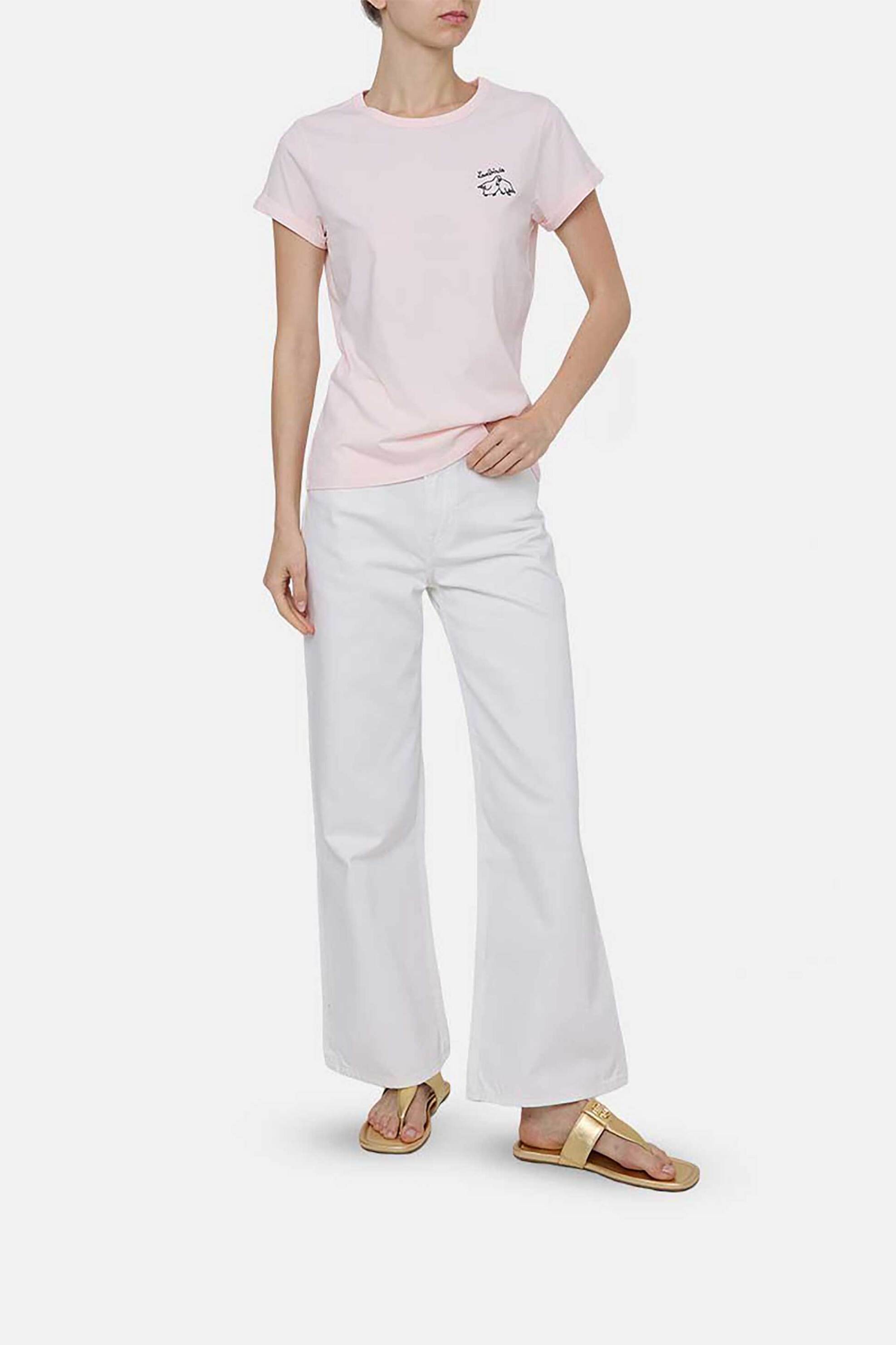 Maison Labiche γυναικείο T-shirt με print - XWPOITOUBIRDS Ροζ φωτογραφία