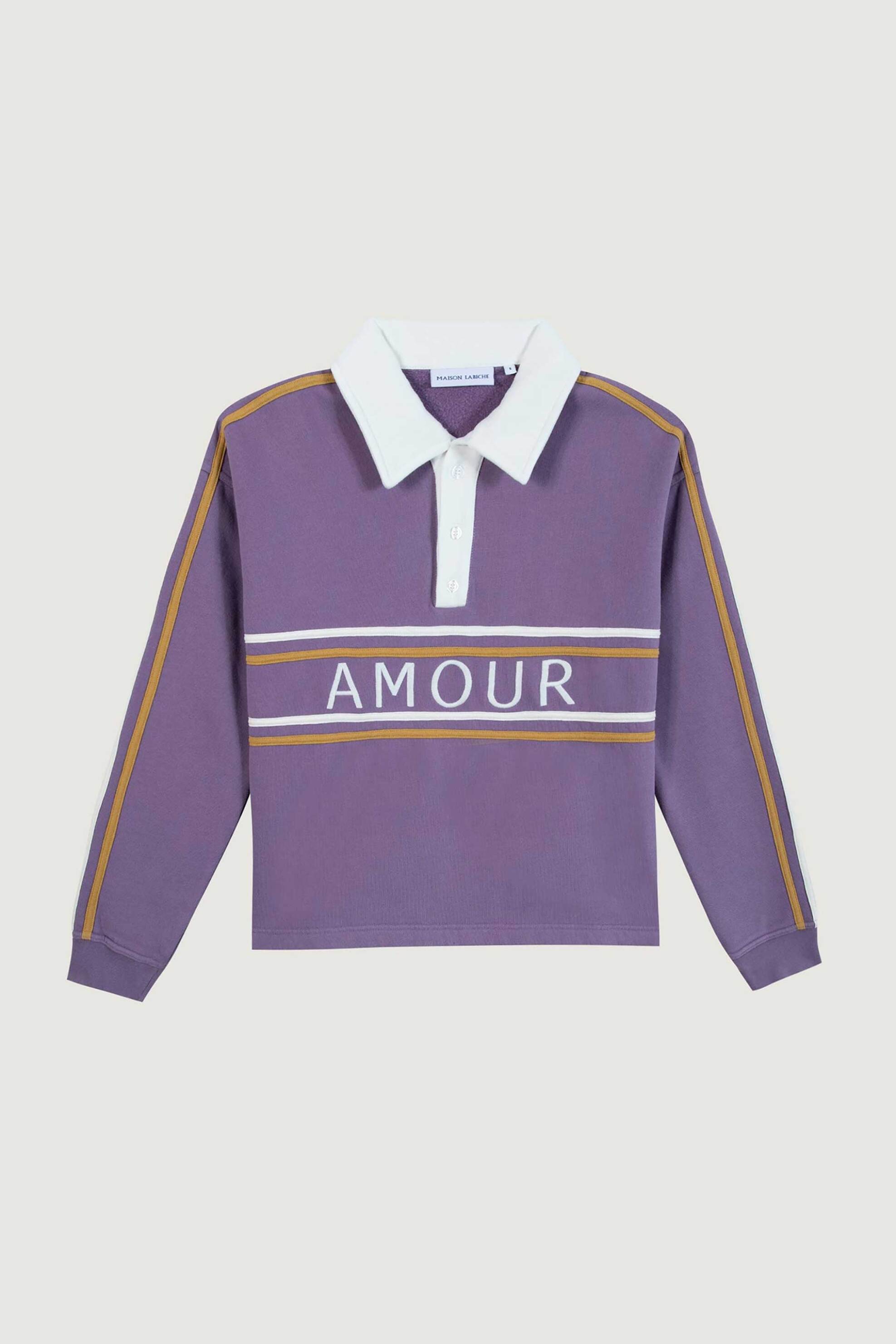 Maison Labiche γυναικεία μπλούζα φούτερ με lettering "Αmour" - YWCEPRELABICHE Μοβ φωτογραφία