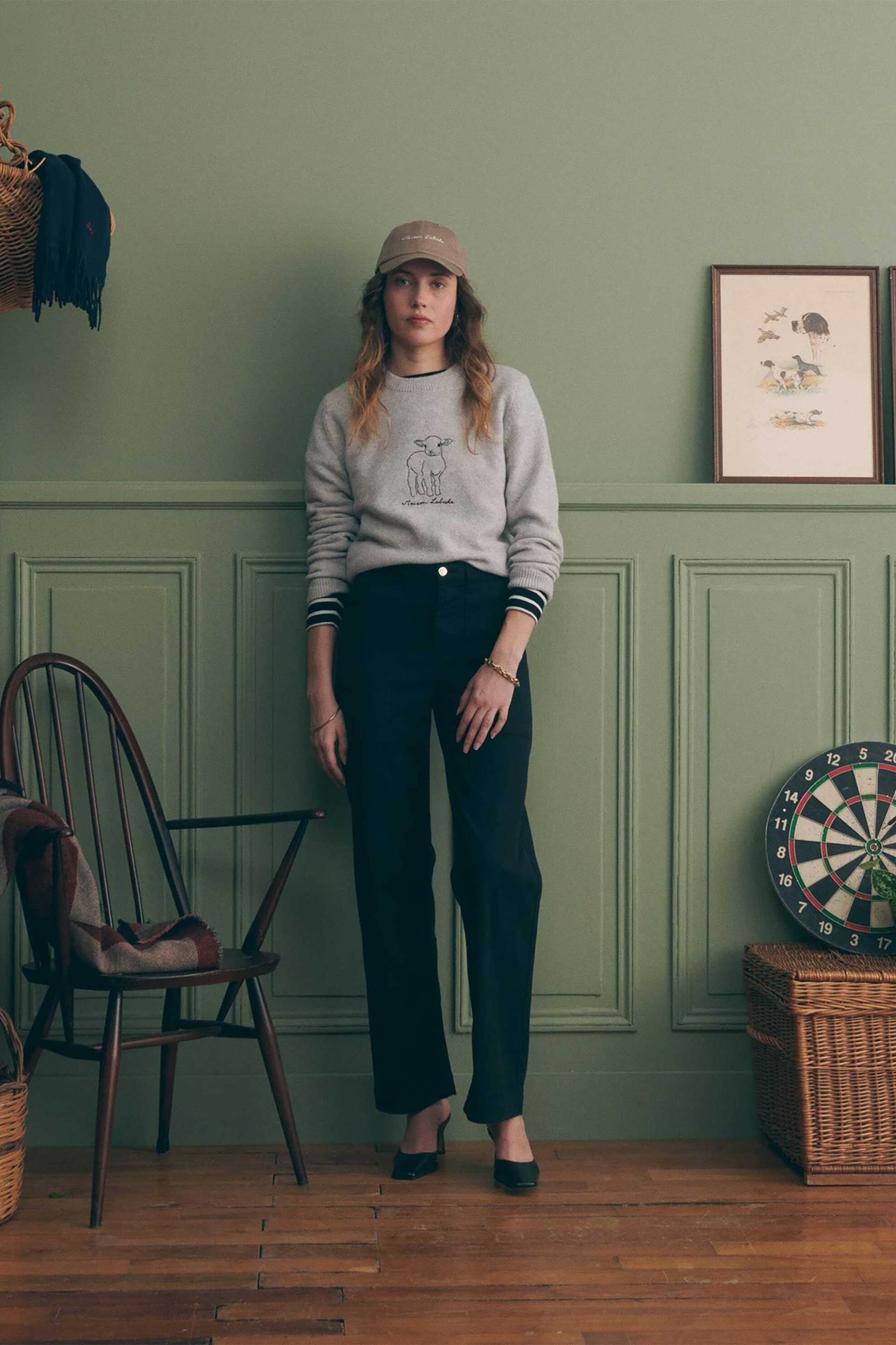 MAISON LABICHE Maison Labiche γυναικεία μπλούζα φούτερ με print - YWCHOISEULMOUT Γκρι