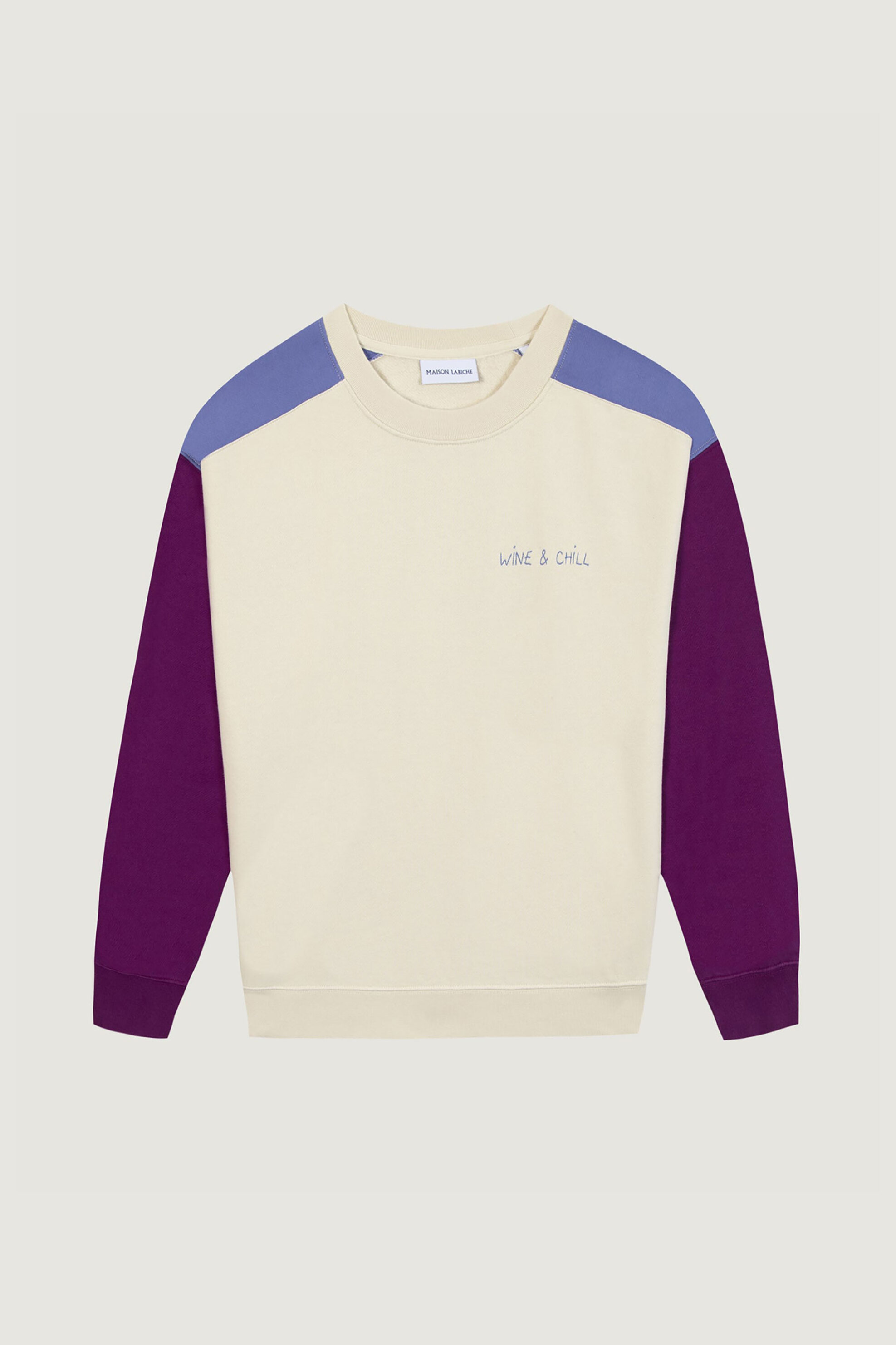 Maison Labiche γυναικεία μπλούζα φούτερ με lettering "Wine And Chill" - YWLEDRUWINECHIL Μοβ φωτογραφία