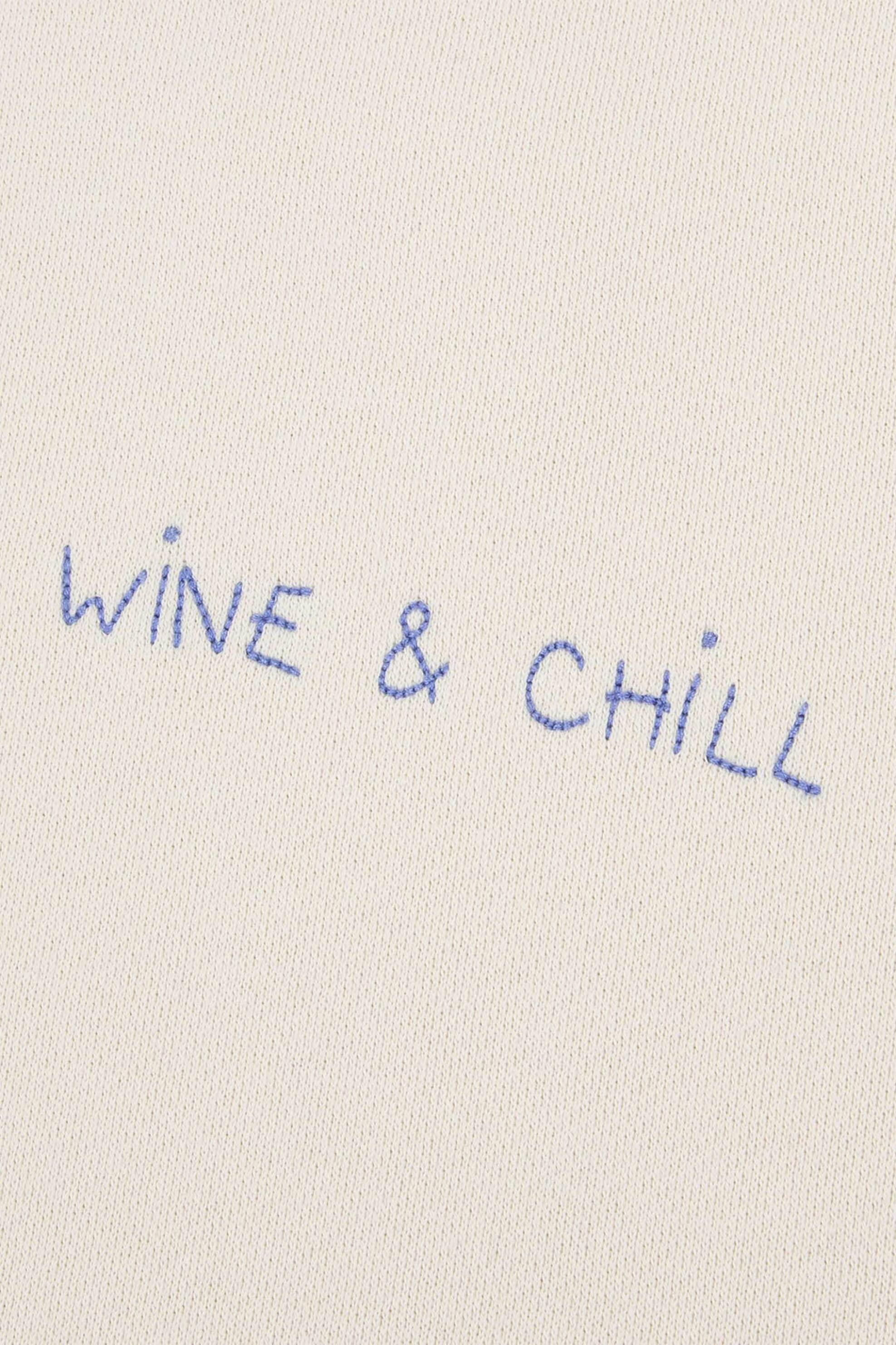 Maison Labiche γυναικεία μπλούζα φούτερ με lettering "Wine And Chill" - YWLEDRUWINECHIL Μοβ φωτογραφία