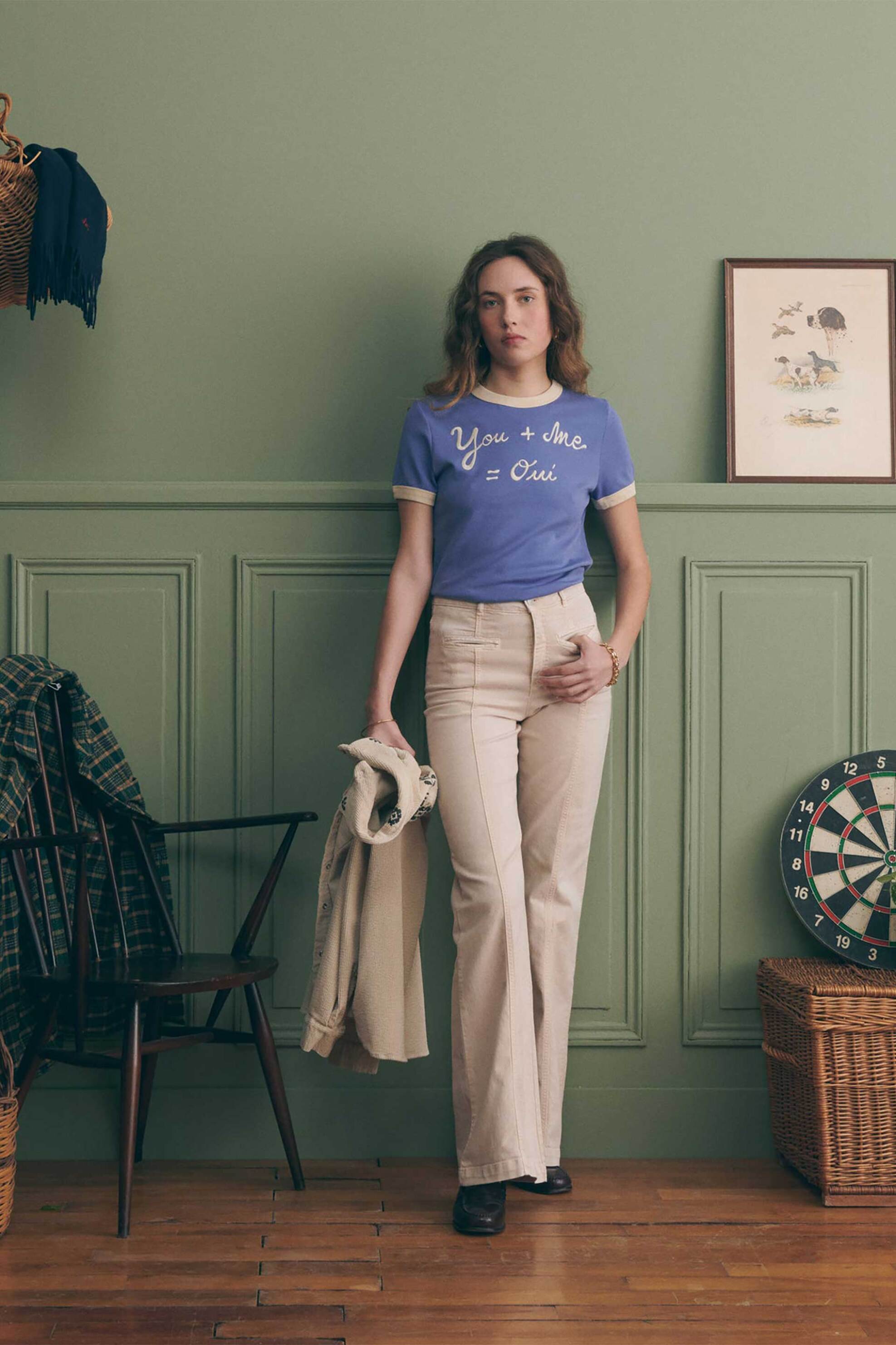 Maison Labiche γυναικείο T-shirt με lettering "U And Me"