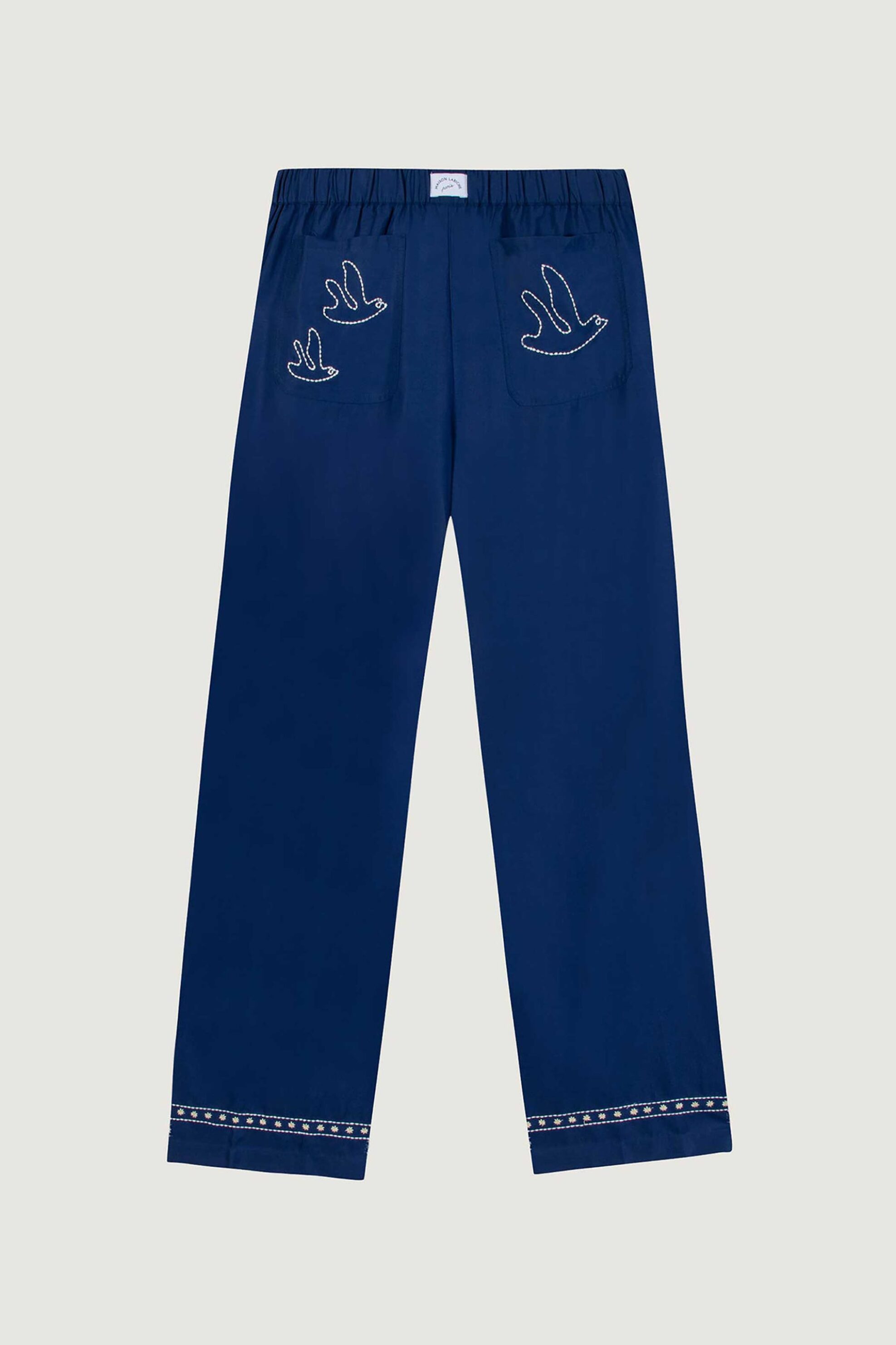 Maison Labiche γυναικείο παντελόνι με print - YWOUDINBIRDS Μπλε φωτογραφία