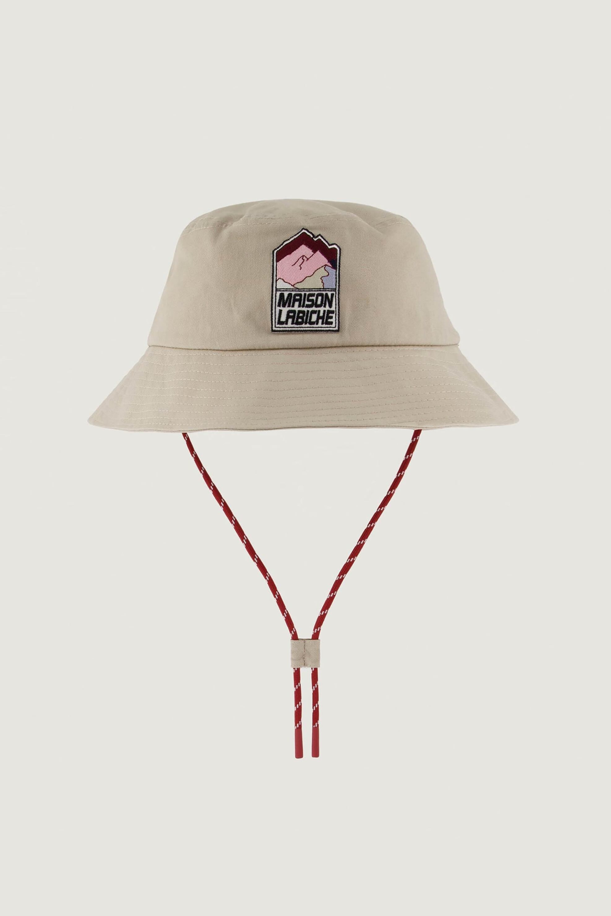 Maison Labiche γυναικείο καπέλο bucket με logo patch "Patch Moutain" - YABRANTOMEMOUNT Μπεζ φωτογραφία