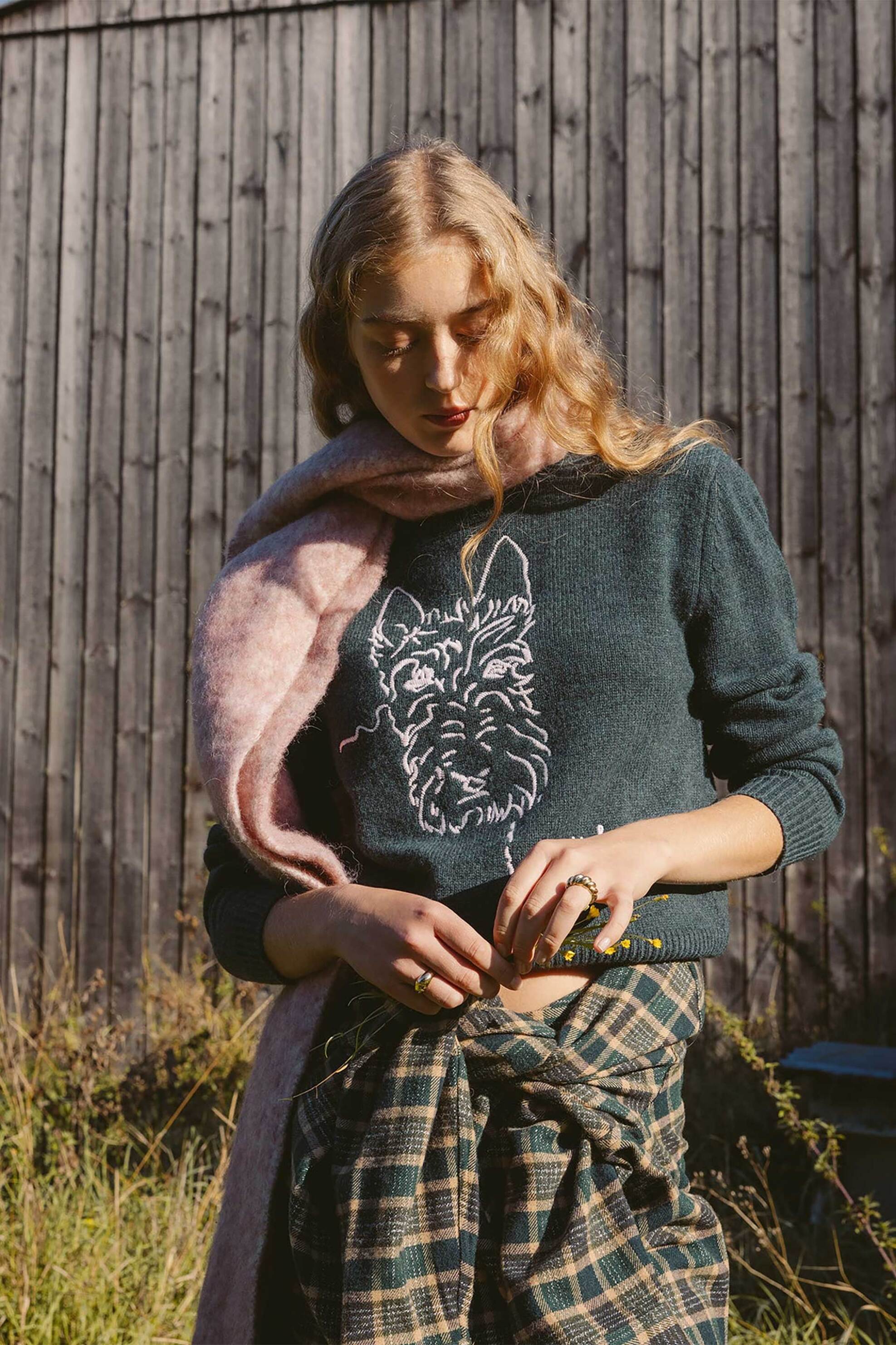 Maison Labiche γυναικείο πουλόβερ με print "Scottish Terrier"