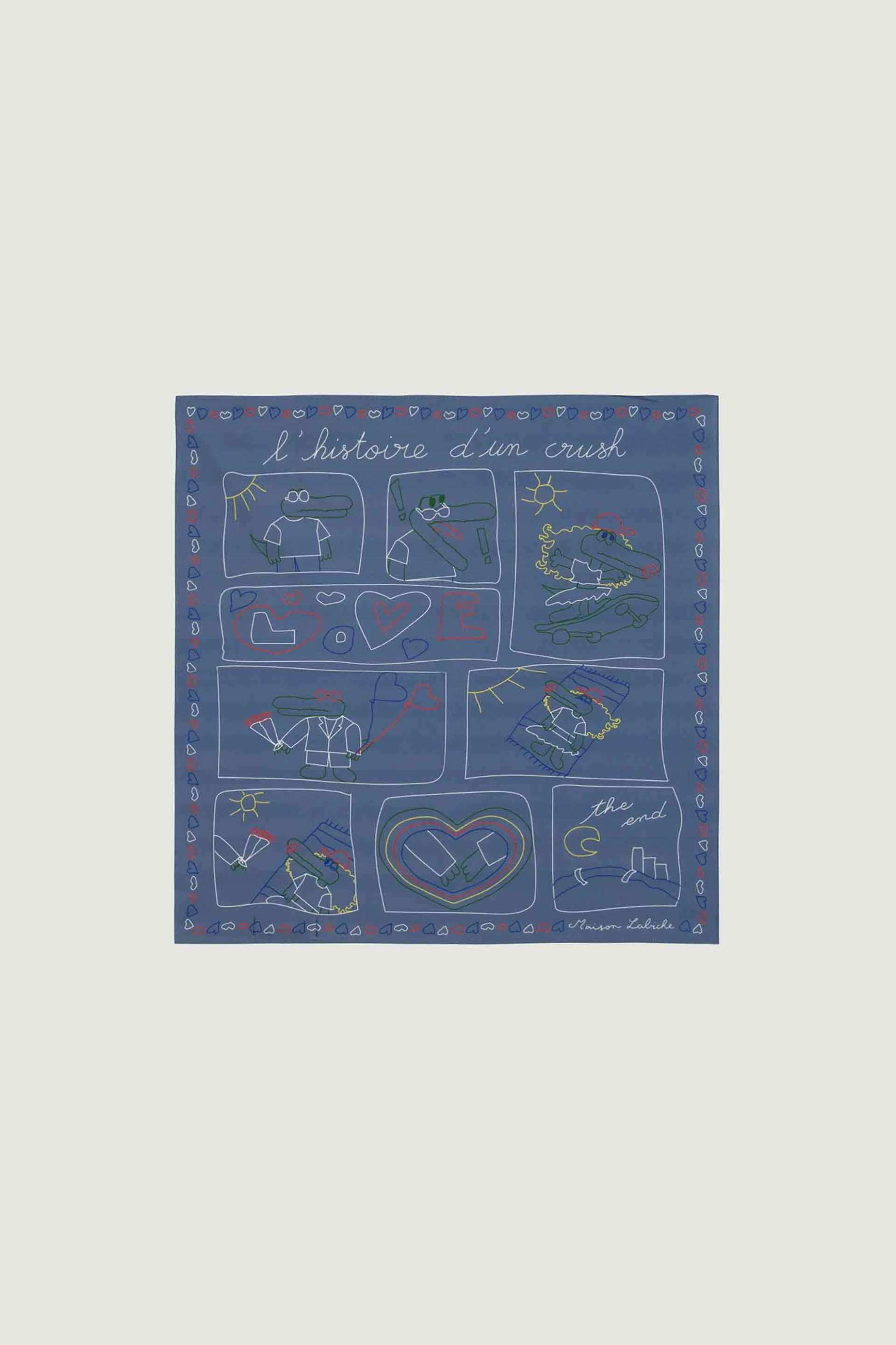 Maison Labiche Γυναικείο Φουλάρι με All-Over Print Croco Crush - Zalampuecrococ Μπλε