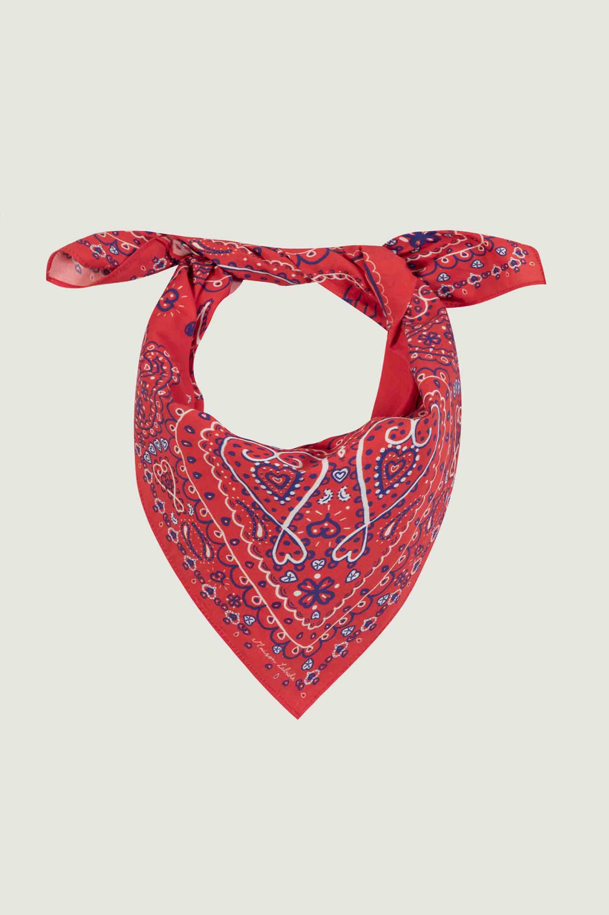 Maison Labiche γυναικείο φουλάρι με all-over print "Poppy" - ZALAMPUEPOPPYBA Κόκκινο