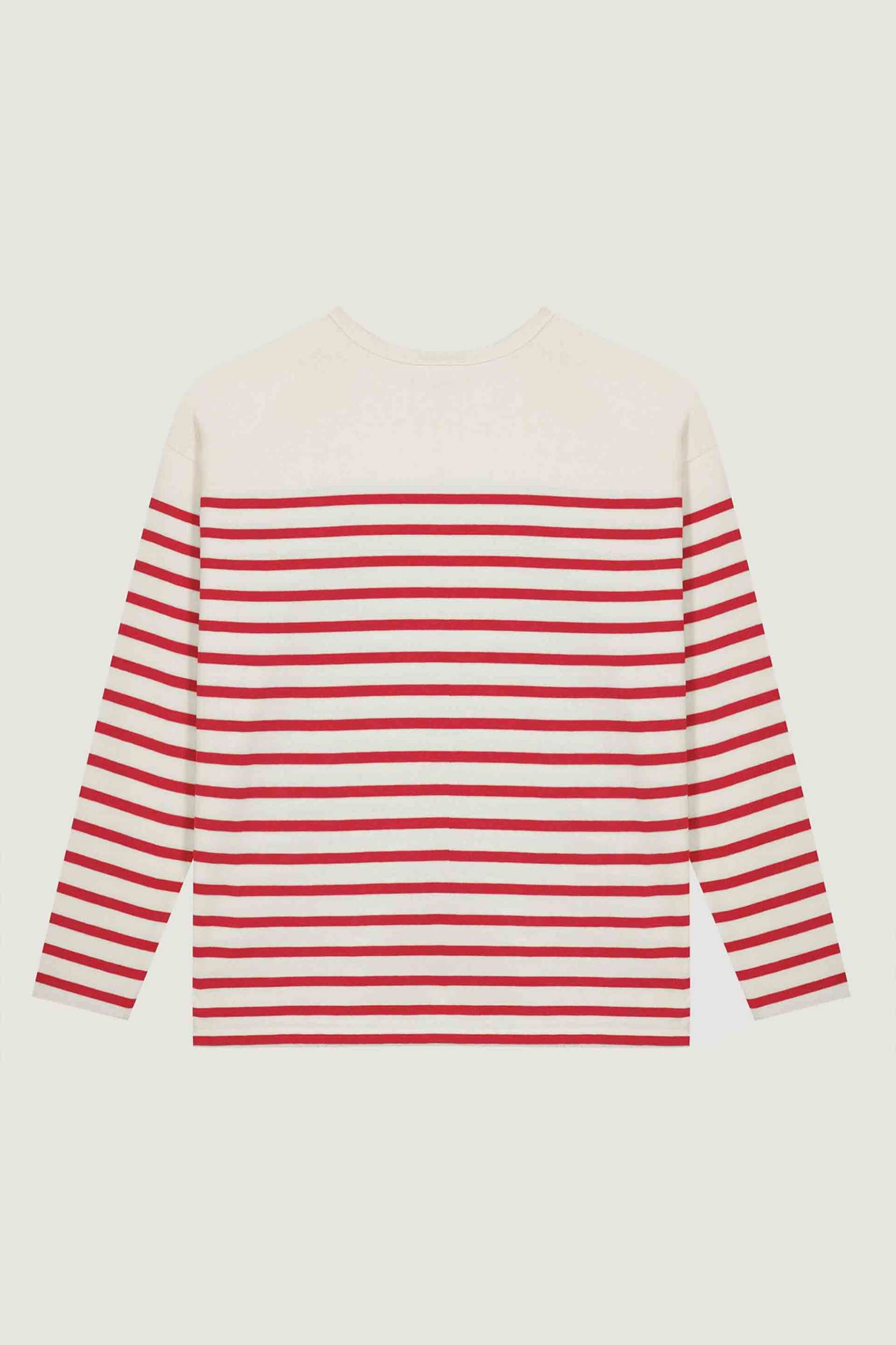 Maison Labiche γυναικεία βαμβακερή μπλούζα με ριγέ σχέδιο "I Love La Vie" - ZWMONTPARILOVE Κόκκινο φωτογραφία