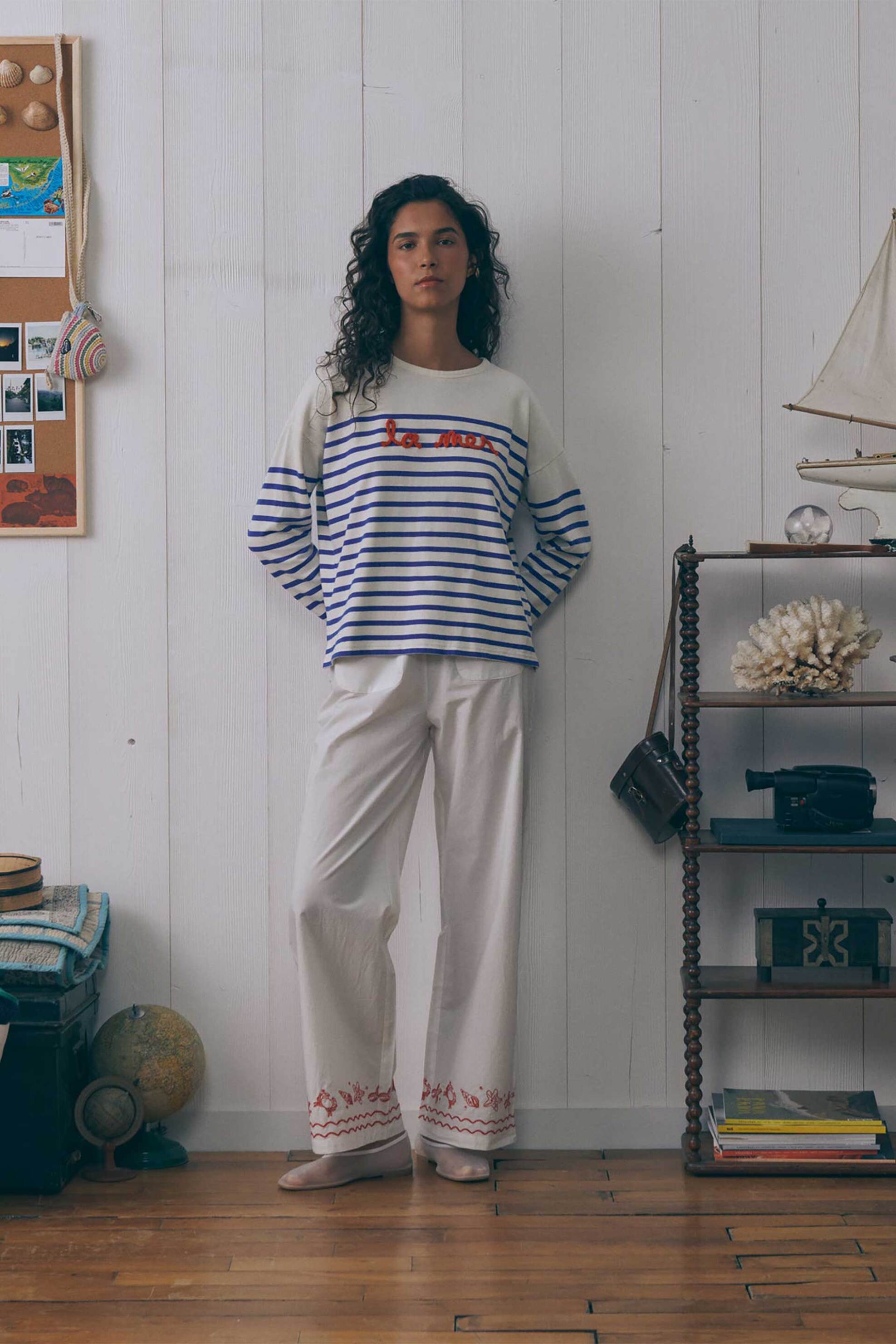 Maison Labiche γυναικεία βαμβακερή μπλούζα με ριγέ σχέδιο "La Mer" - ZWMONTPARLAMER Μπλε
