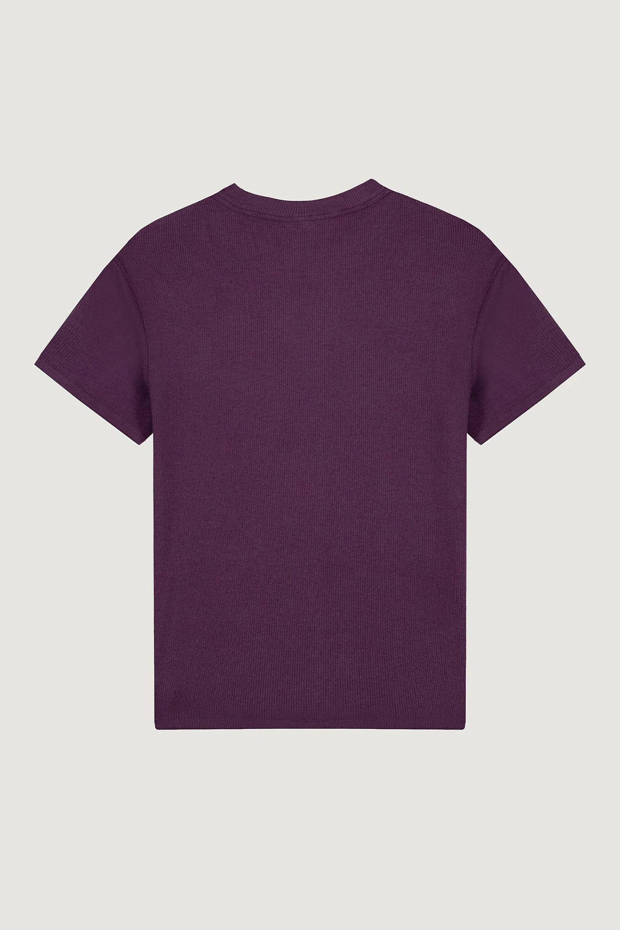 Maison Labiche Γυναικείο T-Shirt Ribbed με Κέντημα Amour - Aawcombesamour Μπορντό Σκούρο