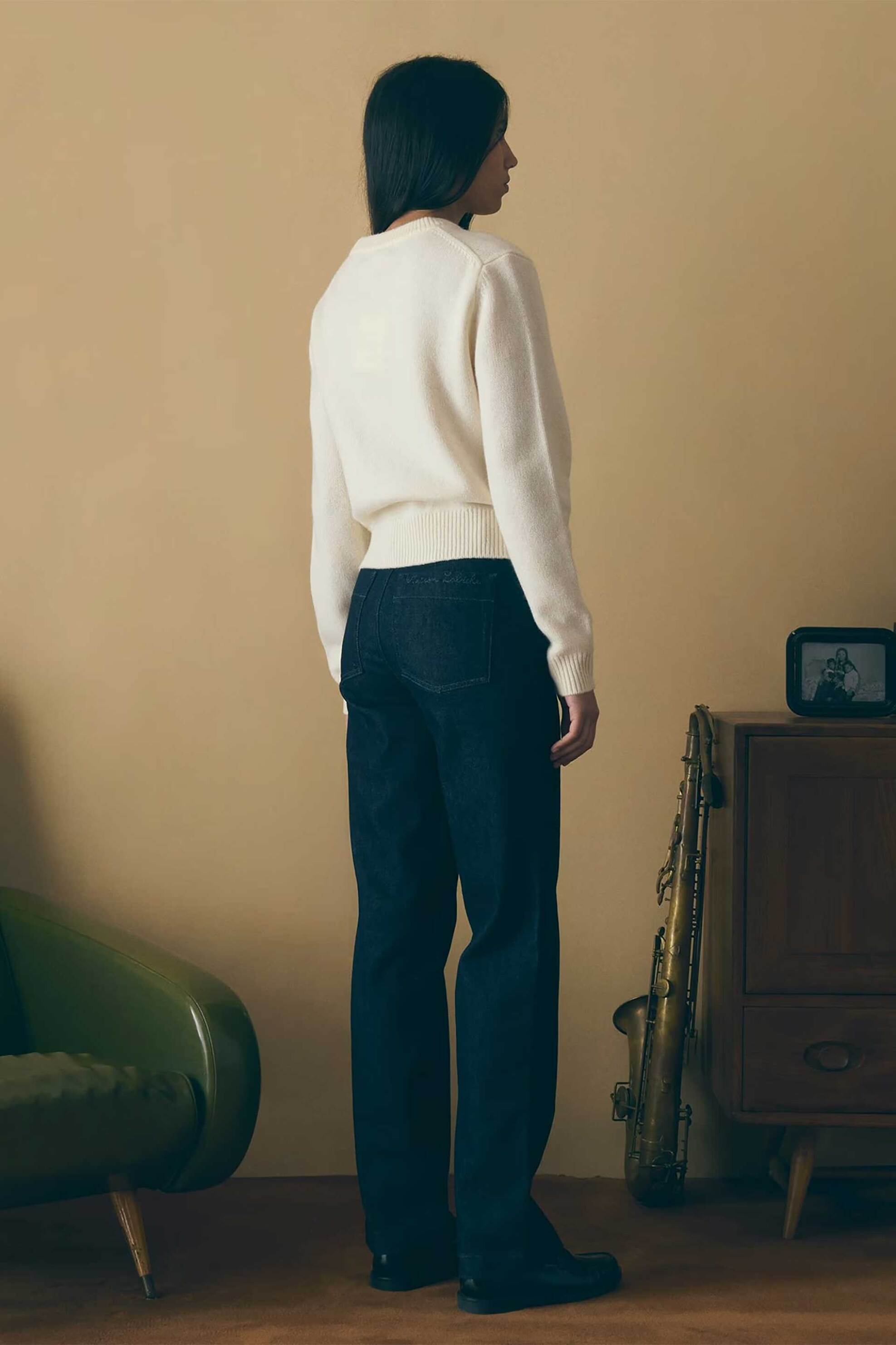 MAISON LABICHE Maison Labiche γυναικείο πουλόβερ με lettering "Formigé Amour" - AAWFORMIGEAMOUR Λευκό - 3