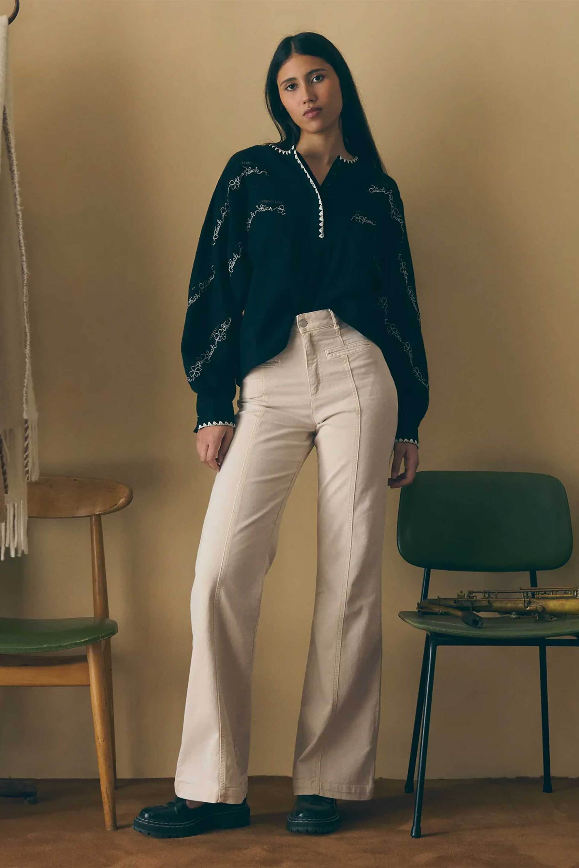 Maison Labiche γυναικεία μπλούζα με κέντημα 