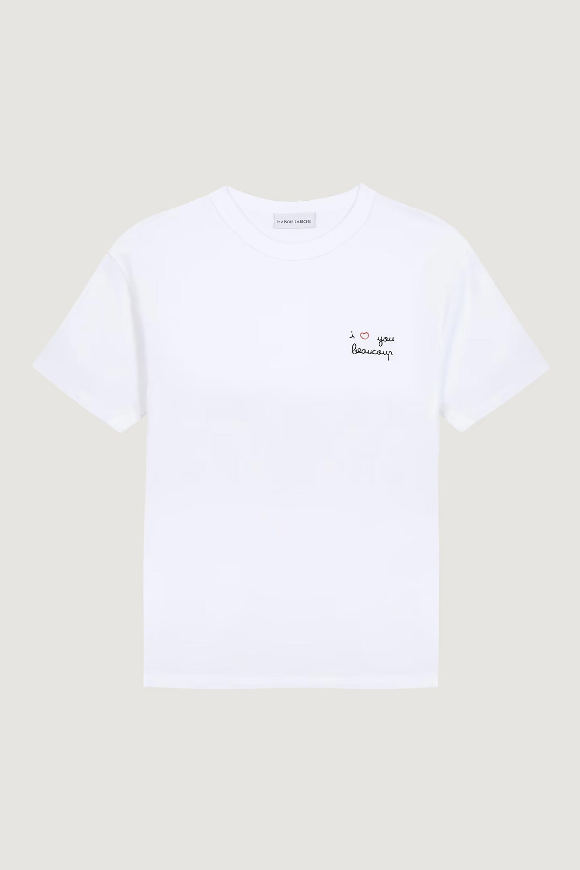 Maison Labiche γυναικείο T-shirt μονόχρωμο με κεντημένο lettering 