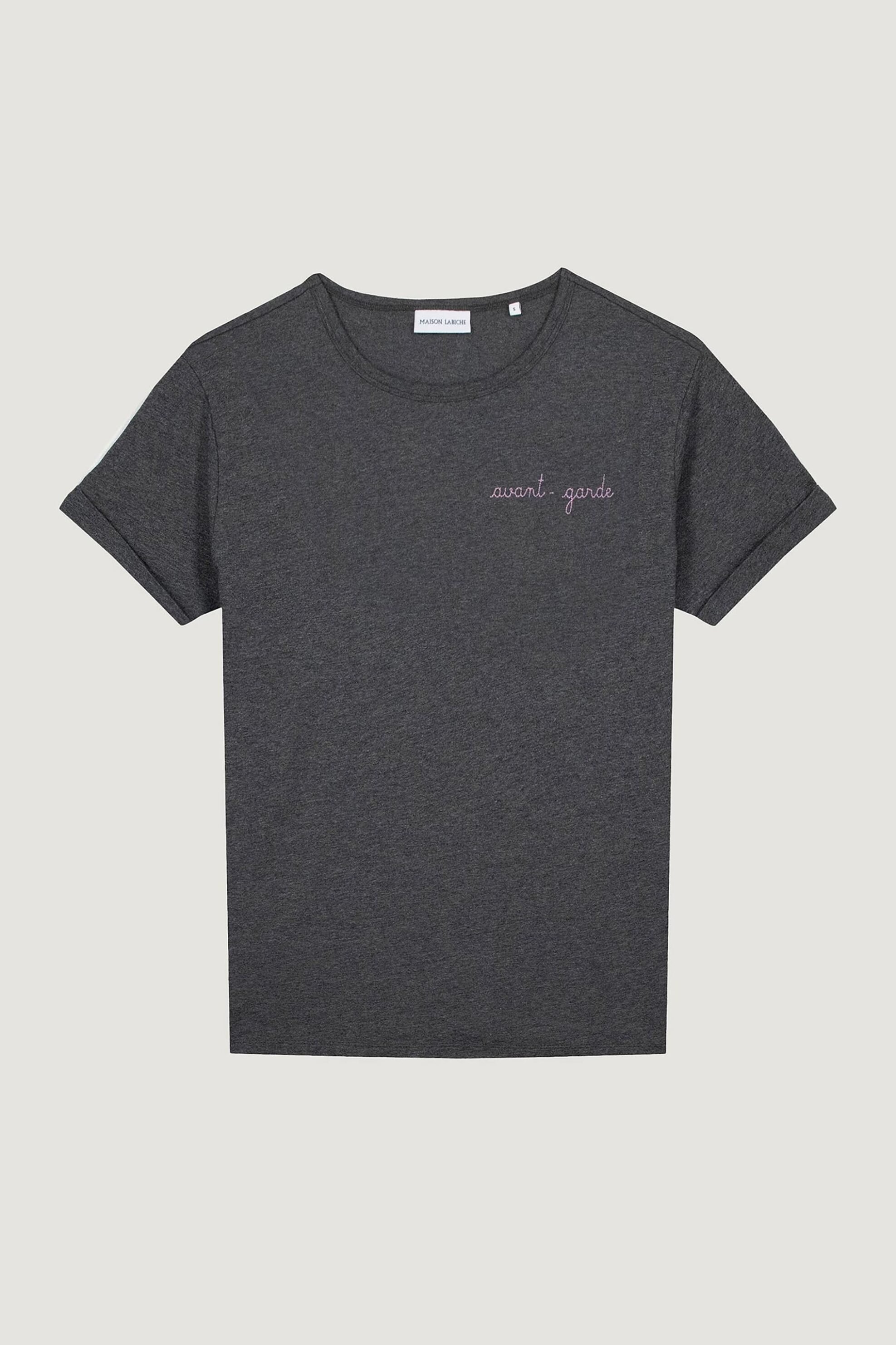 Maison Labiche γυναικείο T-shirt μονόχρωμο με κεντημένο lettering 