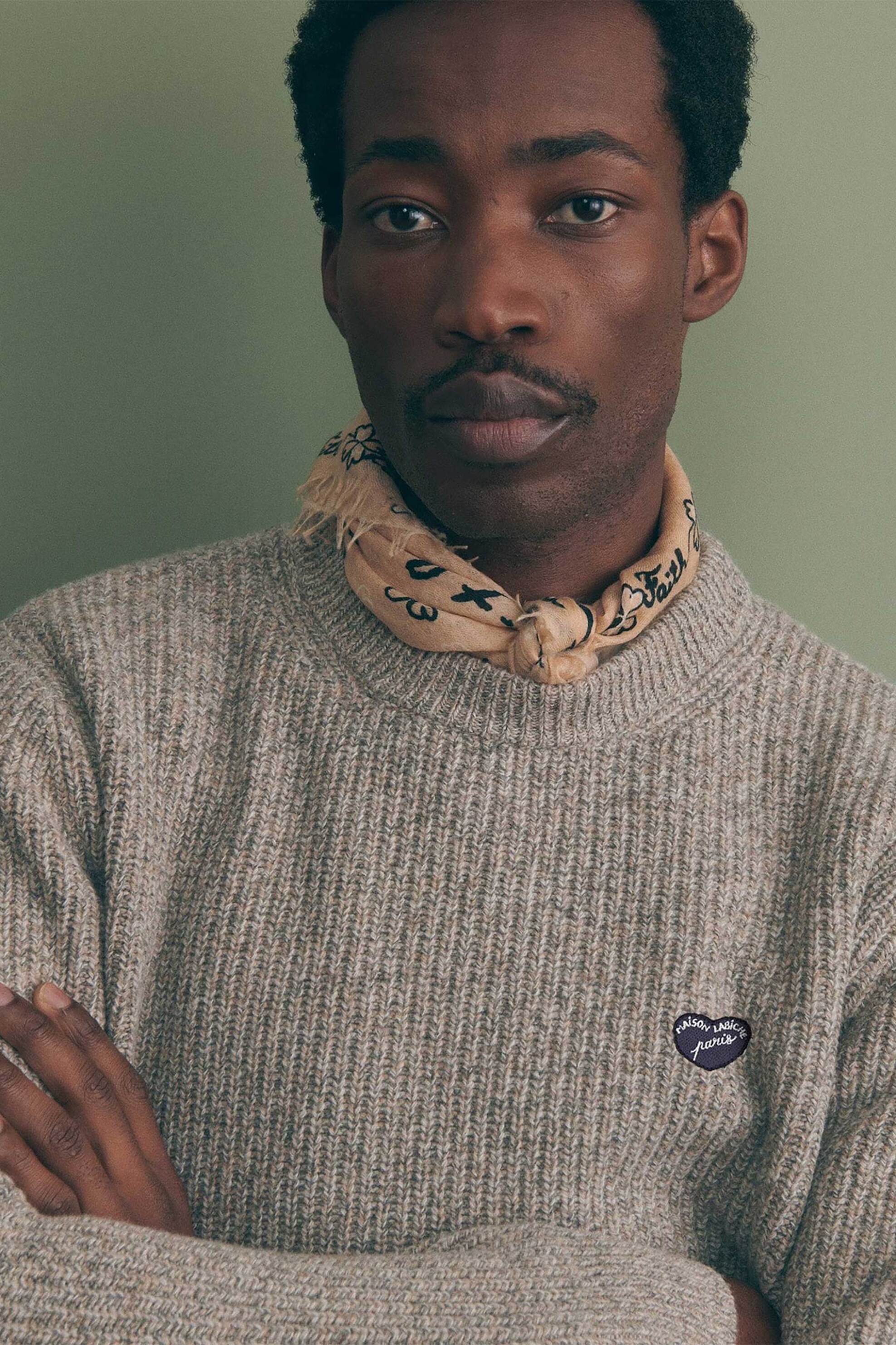 Maison Labiche Unisex Φουλάρι Μεταξωτό Clover Hope - Uabourdahope Μπεζ