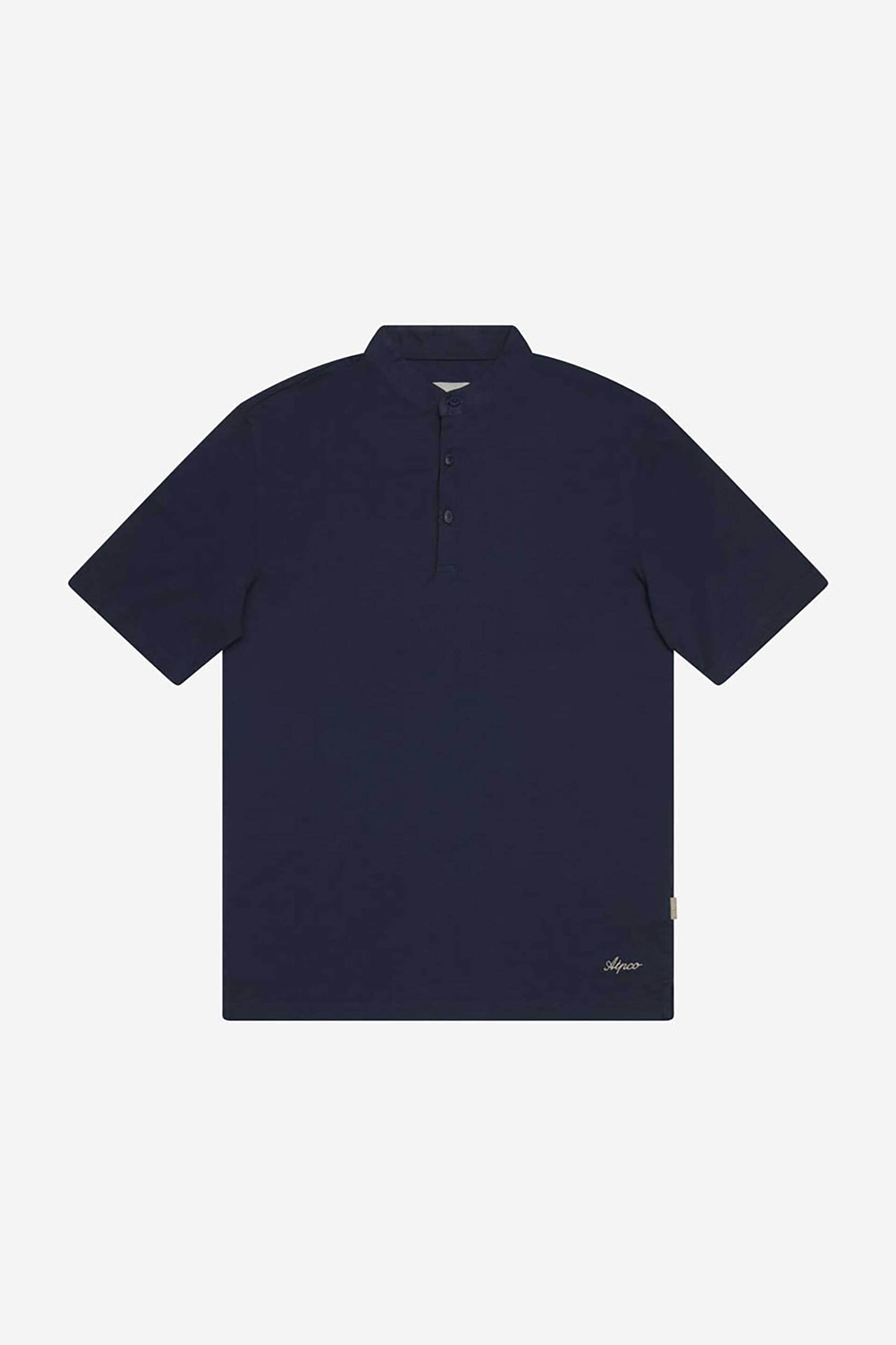 Ανδρική Μόδα > Ανδρικά Ρούχα > Ανδρικές Μπλούζες > Ανδρικές Μπλούζες Πολο AT.P.CO ανδρική μπλούζα πόλο μονόχρωμη με κεντημένο logo και γιακά mandarin - A285P9J01- Σκούρο Μπλε
