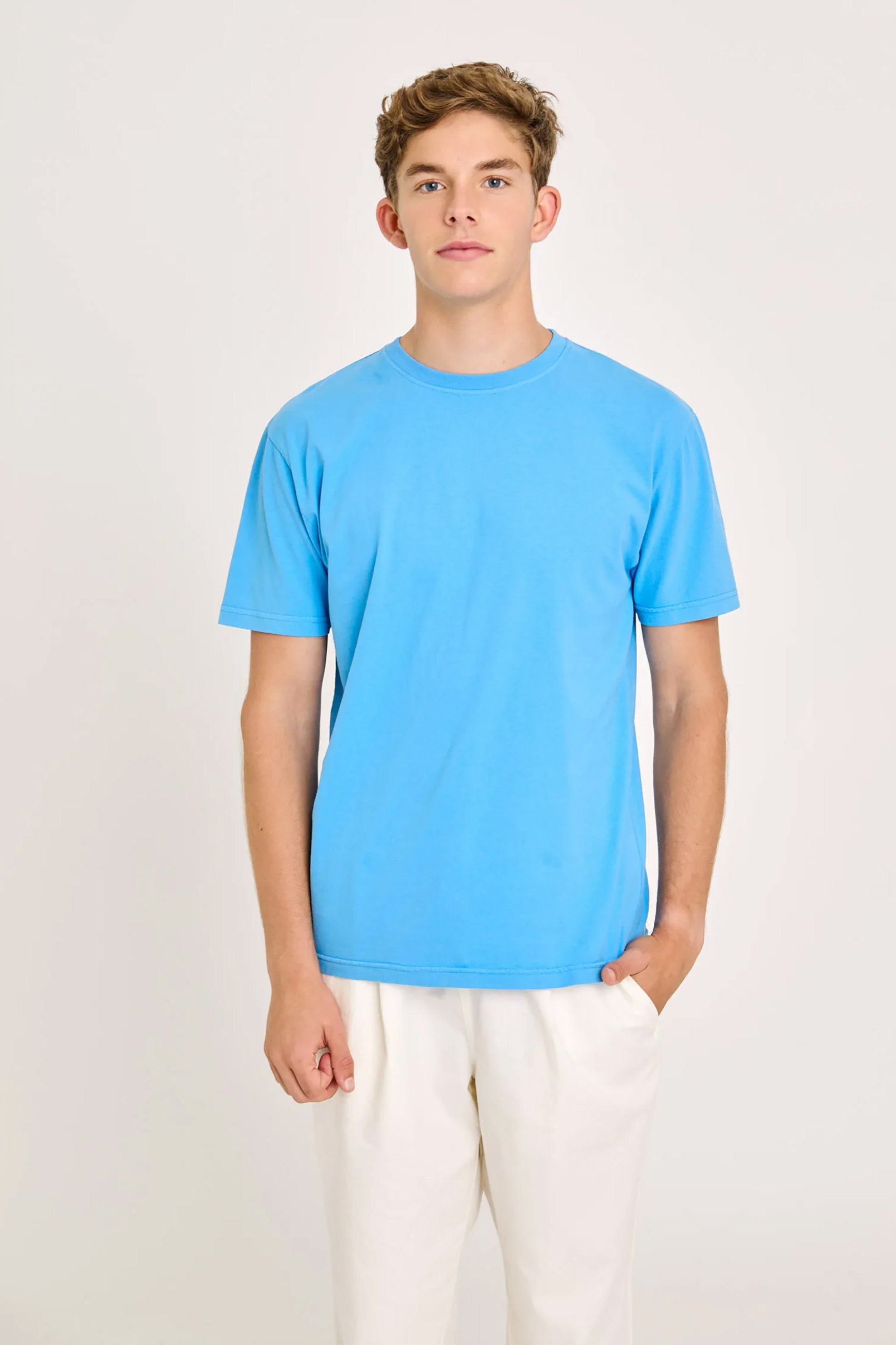 LA PAZ La Paz ανδρικό T-shirt μονόχρωμο με λογότυπο "Botelho" - SS25008208052 Γαλάζιο