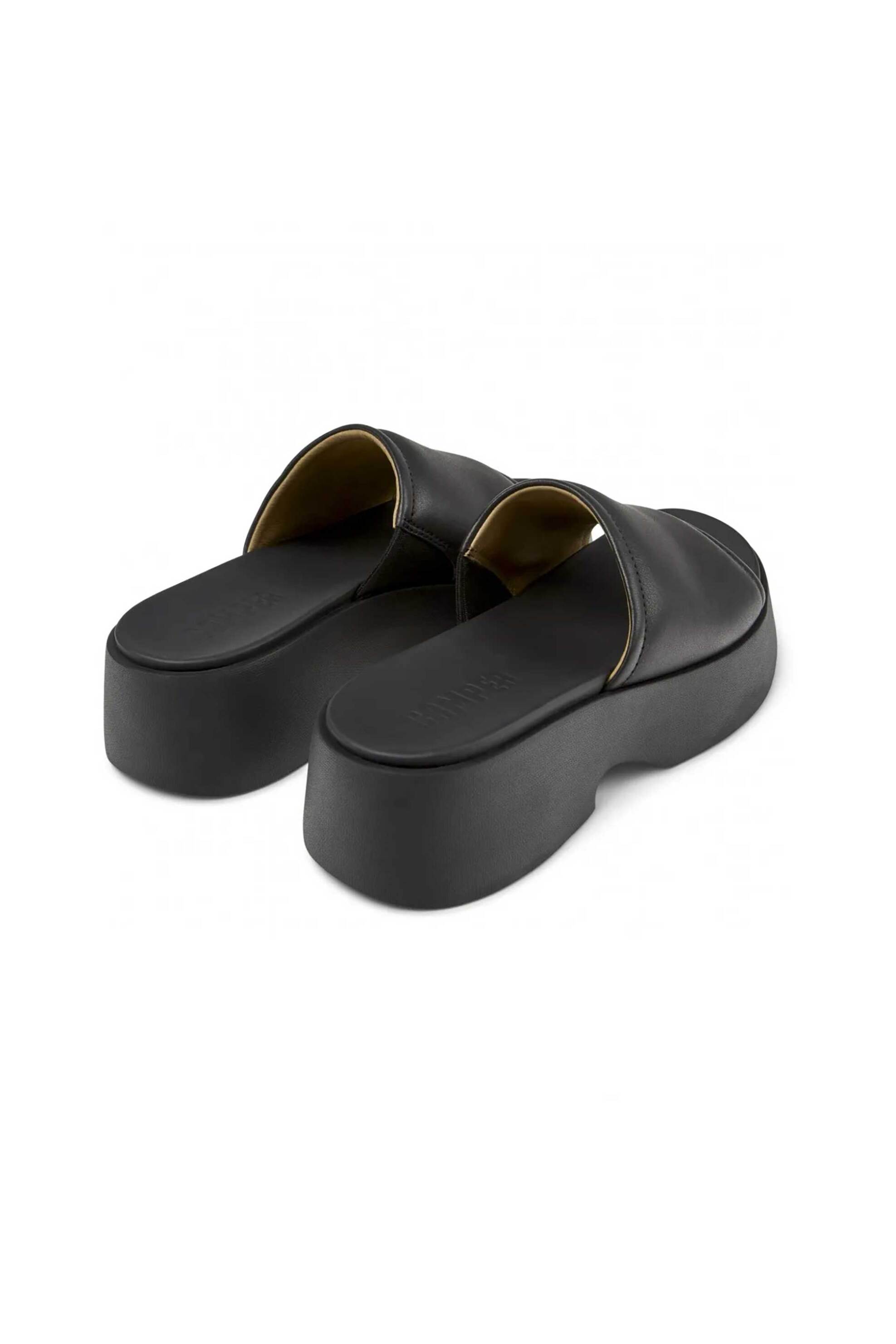 Camper Γυναικεία Δερμάτινα Flatforms Μονόχρωμα με Χοντρή Σόλα Tasha - K201664-001 Μαύρο