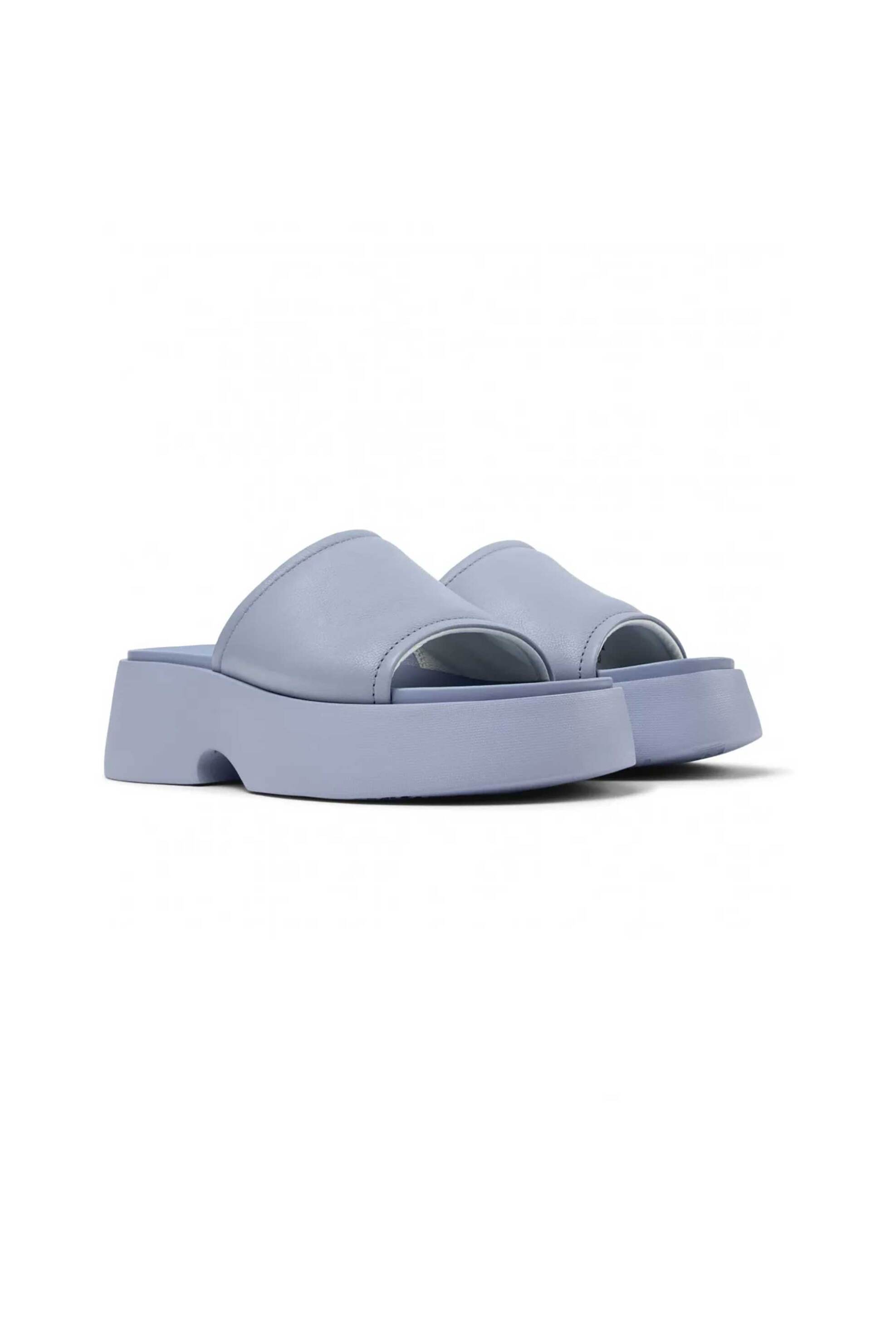 CAMPER Camper γυναικεία δερμάτινα flatforms μονόχρωμα με χοντρή σόλα "Tasha" - K201664-003 Μπλε - 3