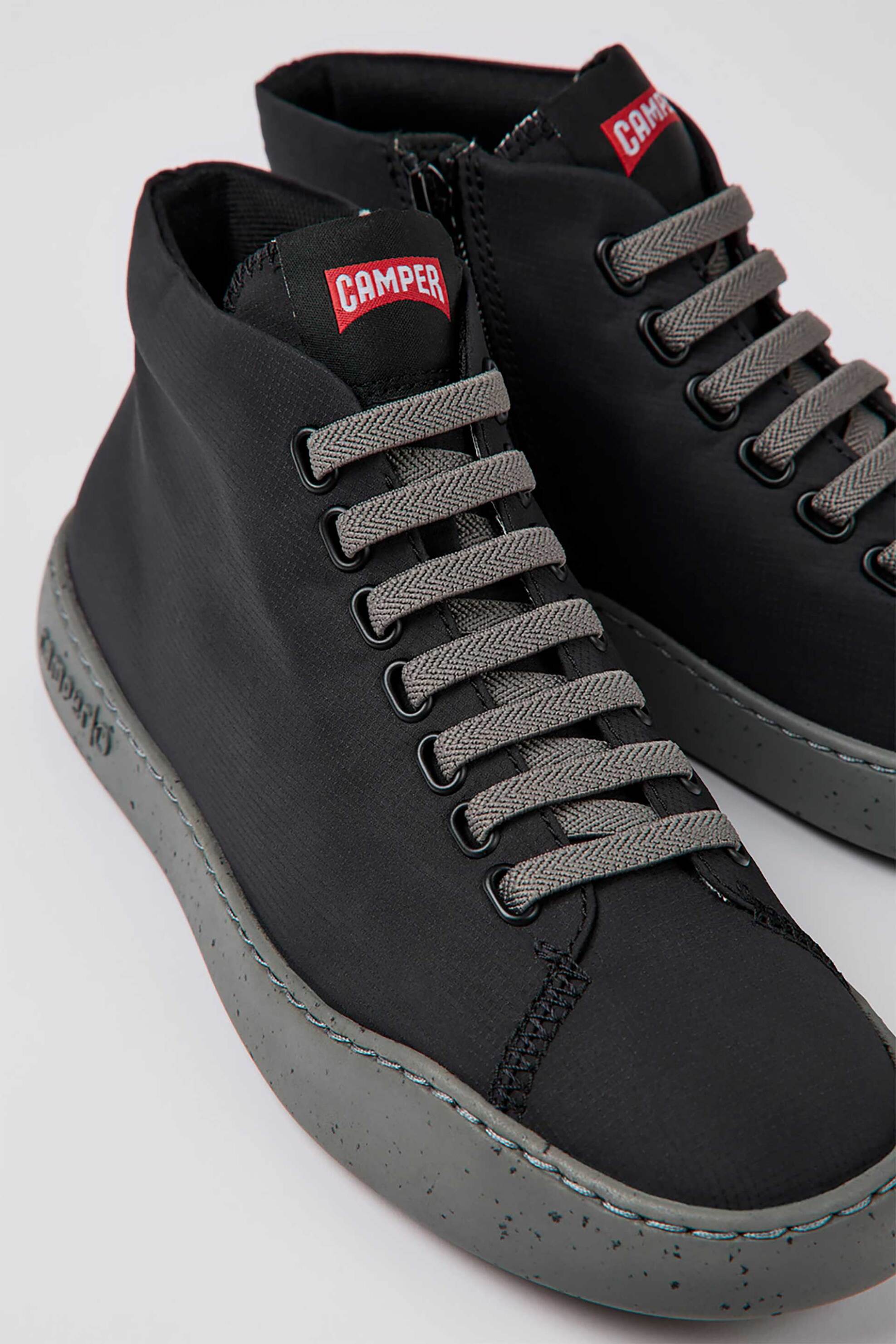 Camper γυναικεία παπούτσια με ελαστικά κορδόνια "Peu Touring" - K400374-009 Μαύρο φωτογραφία