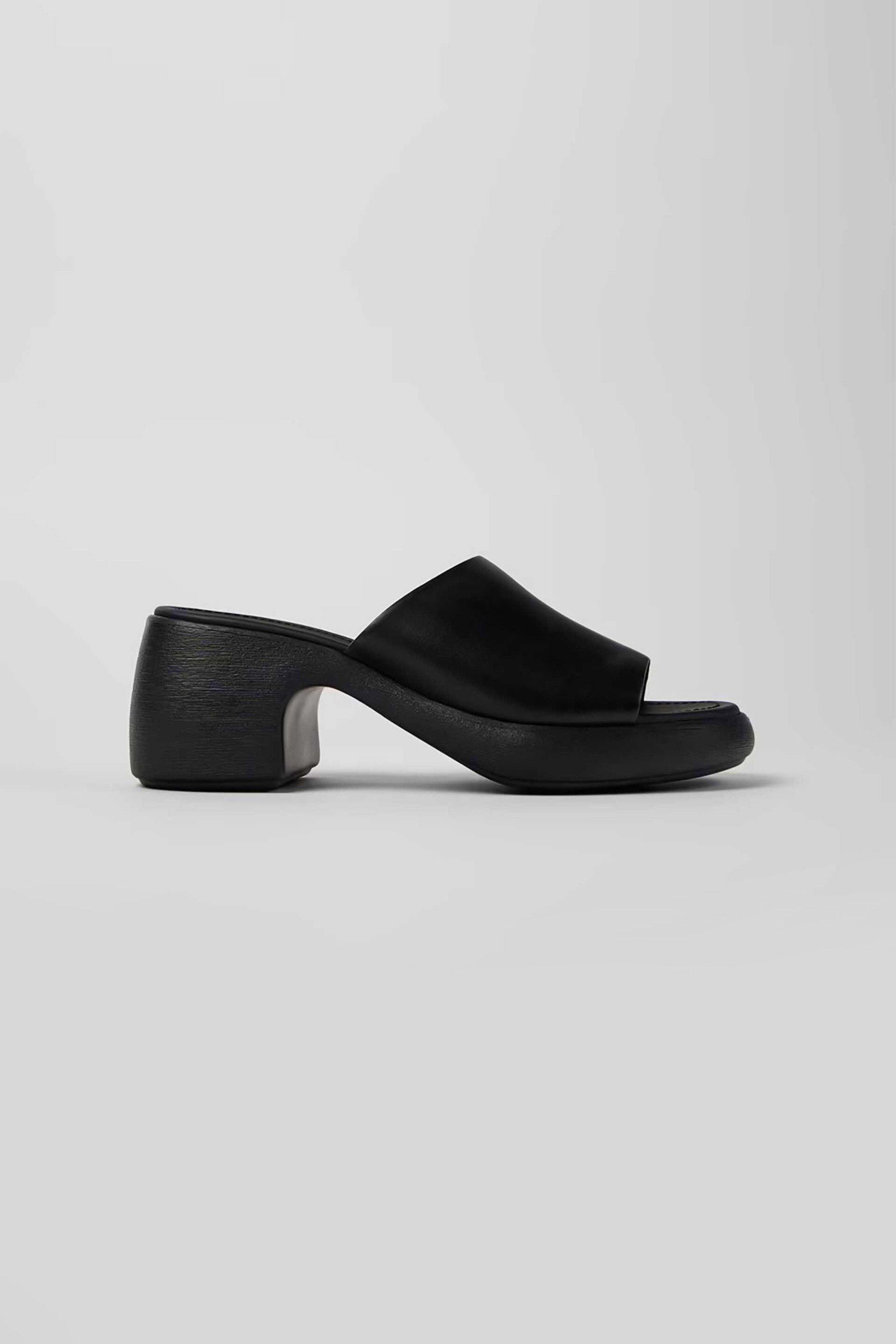 Camper γυναικεία δερμάτινα πέδιλα με τακούνι “Thelma” - K201722-001 Μαύρο