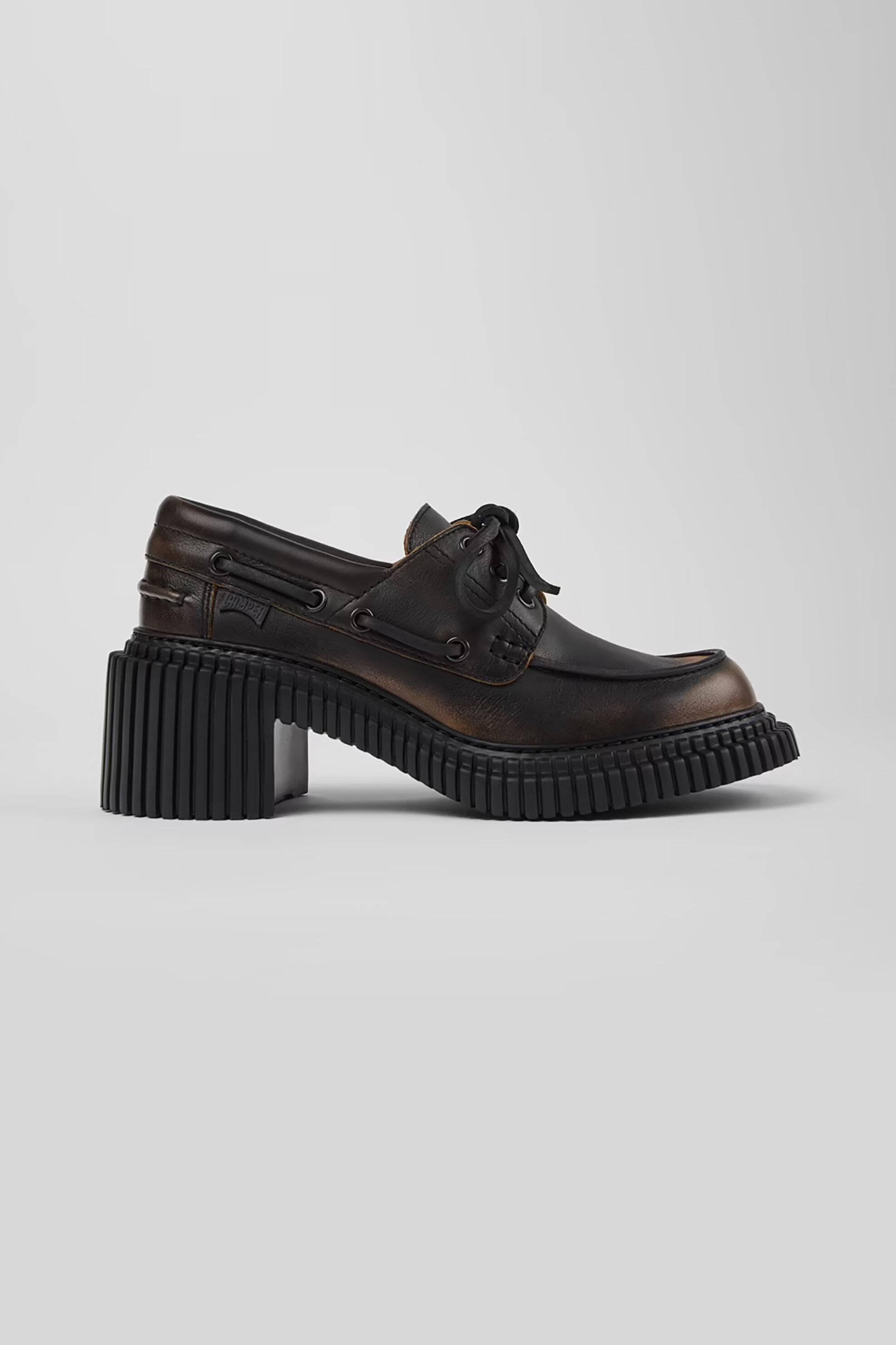 Camper γυναικεία δερμάτινα μοκασίνια με κορδόνια "Pix London" - K201812-001 Ταμπά