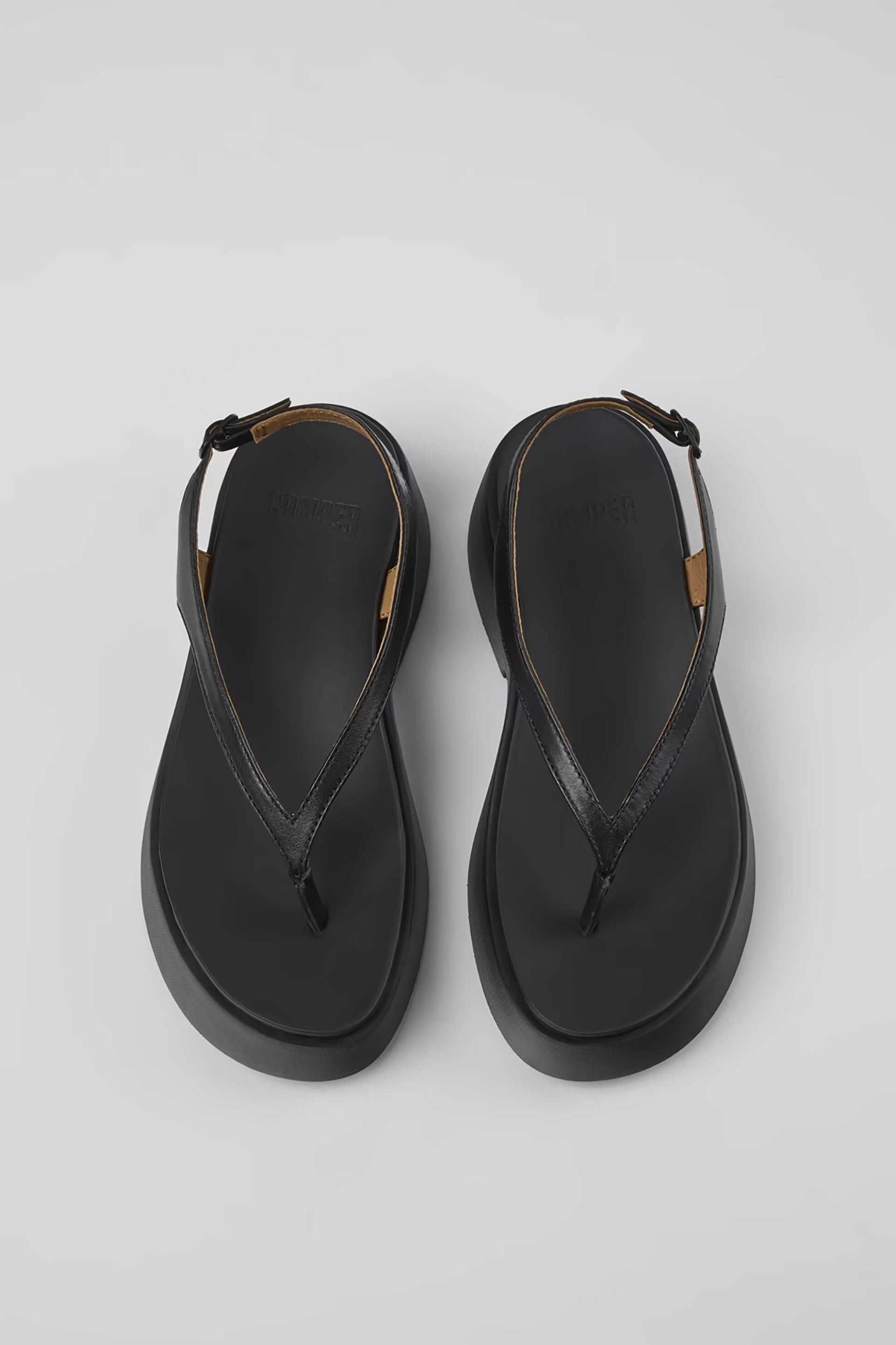Camper Γυναικεία Δερμάτινα Flatforms Μονόχρωμα με Χοντρή Σόλα Tasha - K201859-001 Μαύρο
