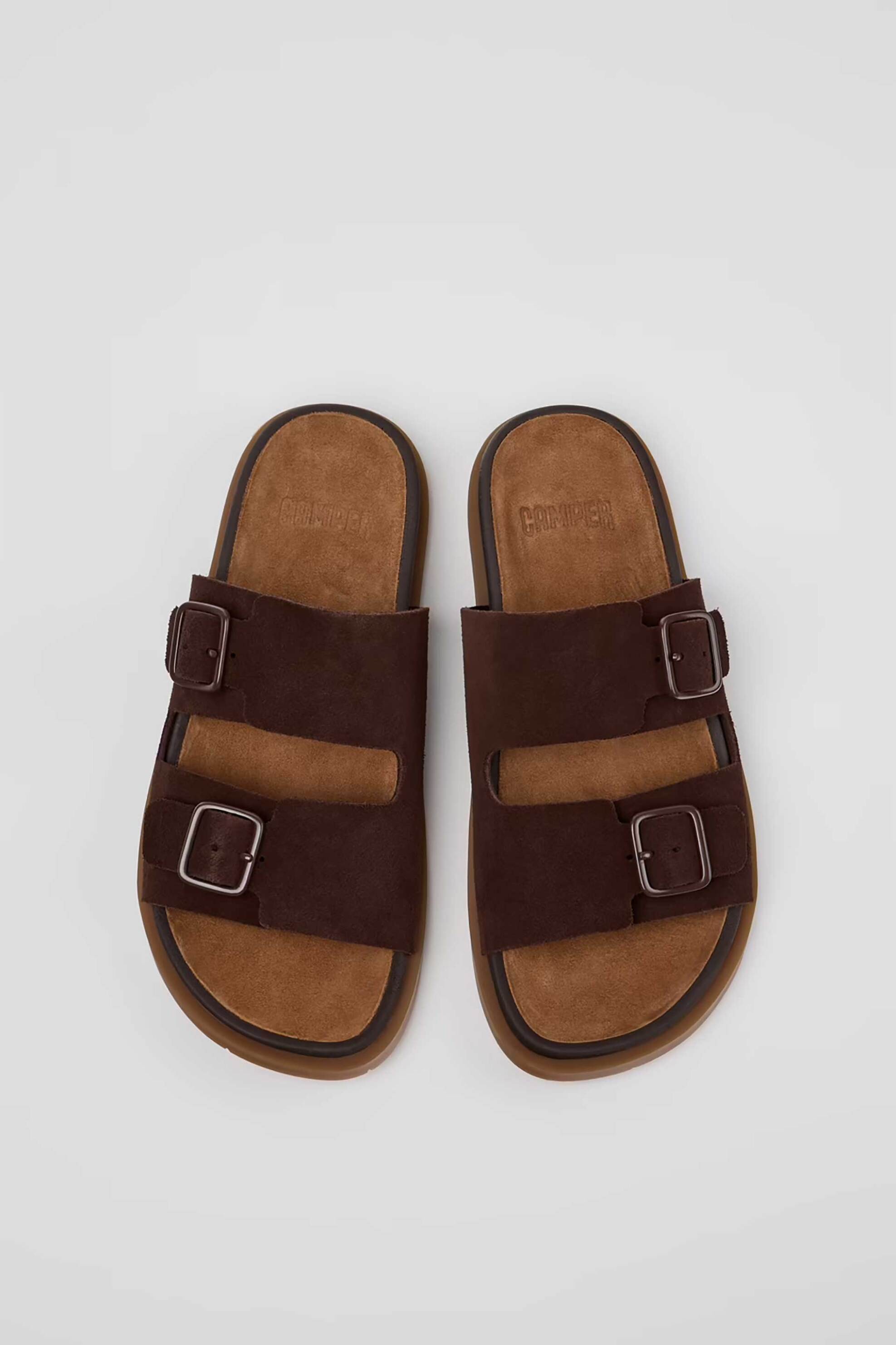Camper Γυναικεία Δερμάτινα Suede Σανδάλια Lluc Sandal - K201881-005 Καφέ