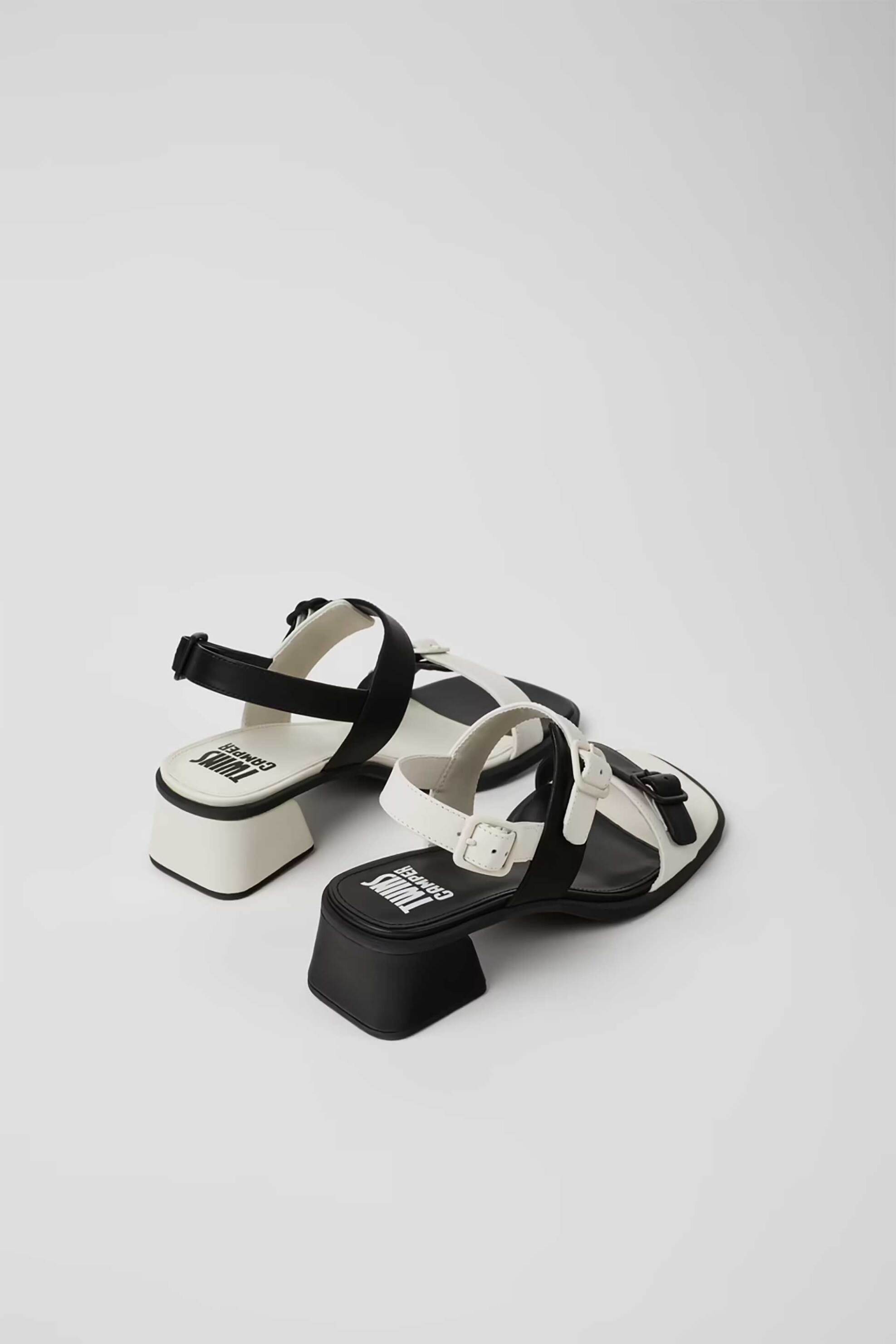 CAMPER Camper γυναικεία δερμάτινα πέδιλα "Twins" - K201739-006 Ασπρόμαυρο - 3