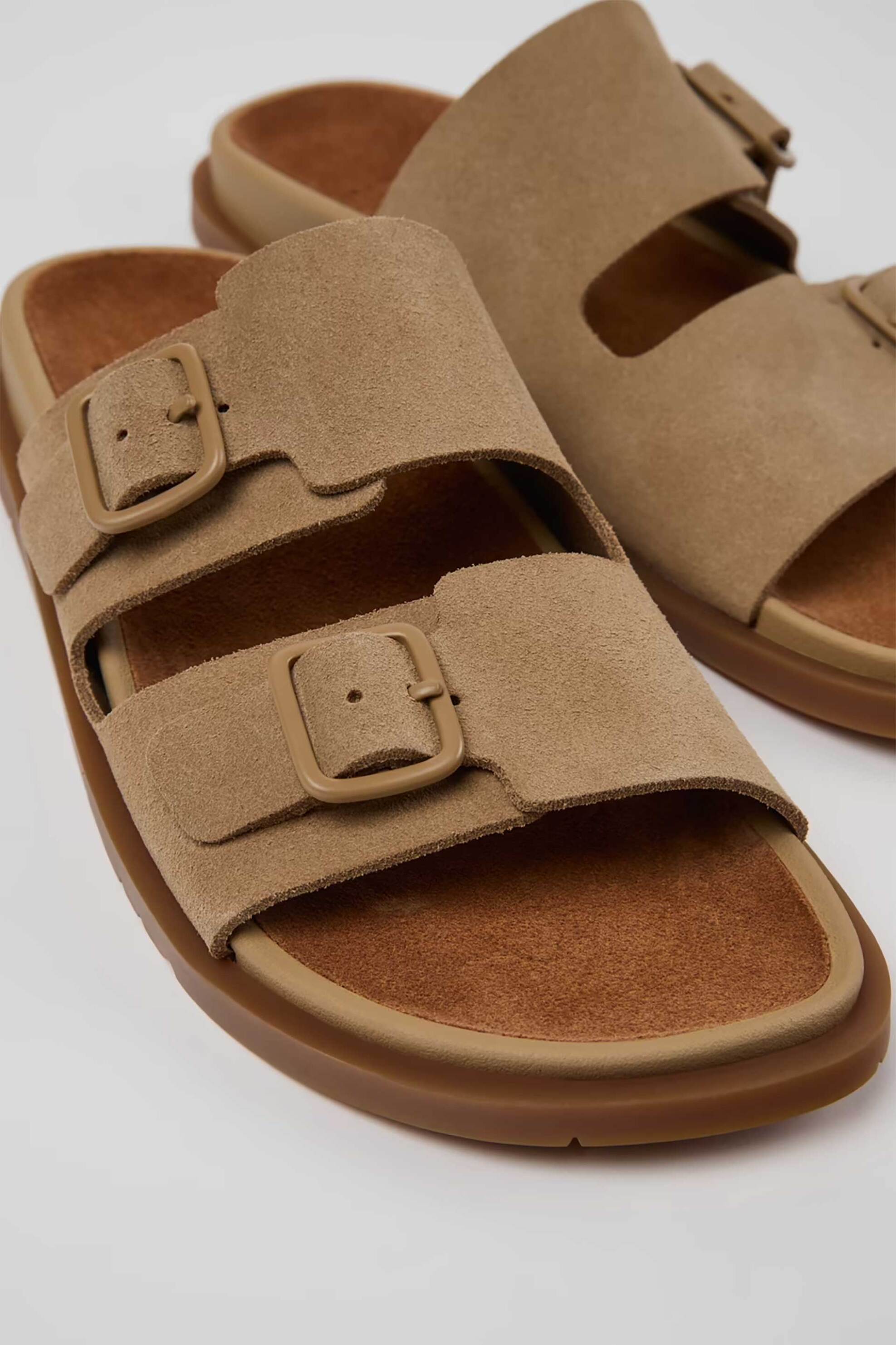 CAMPER Camper γυναικεία δερμάτινα suede σανδάλια "Lluc Sandal" - K201881-003 Καφέ - 2