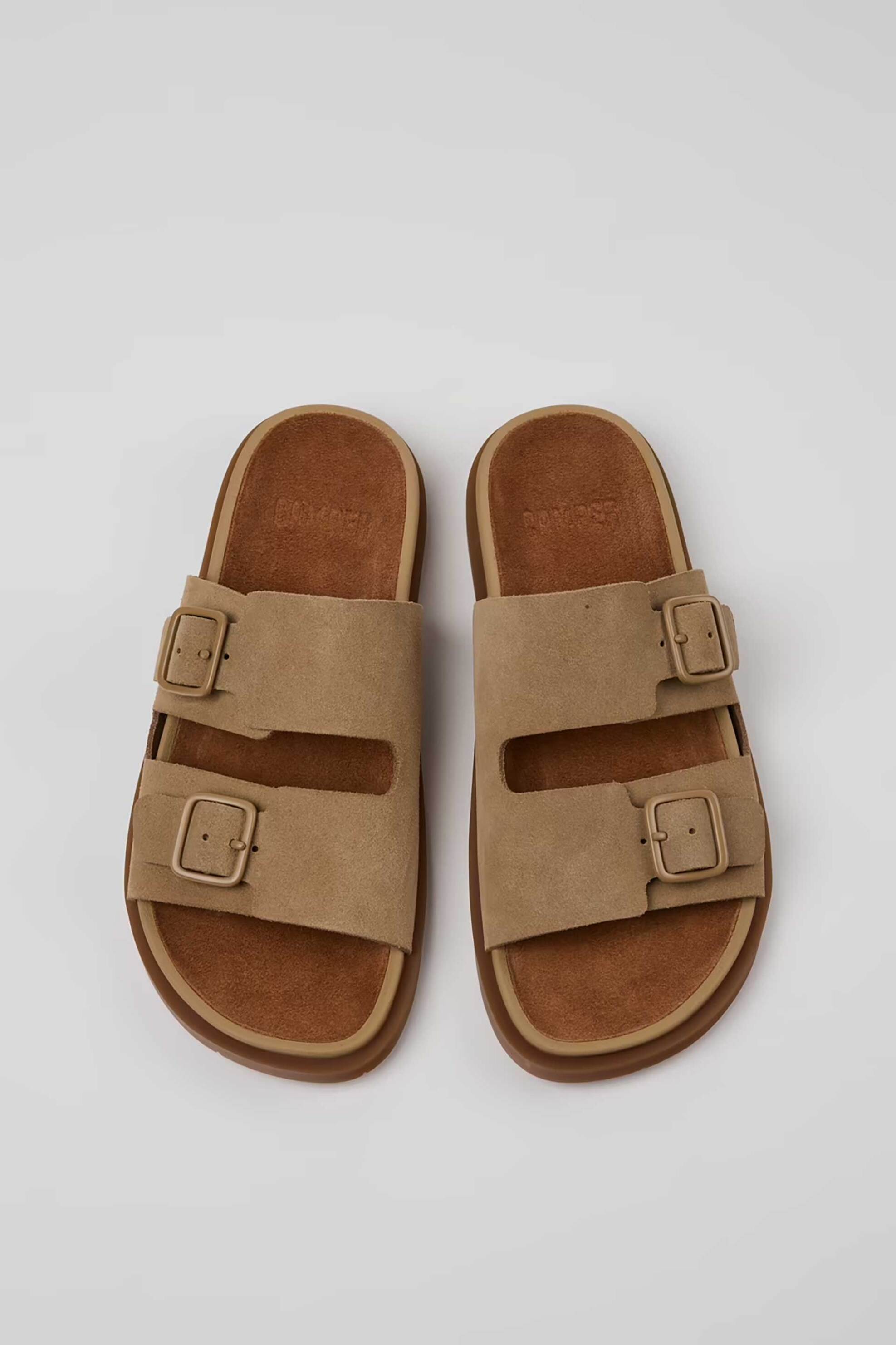 Camper Γυναικεία Δερμάτινα Suede Σανδάλια Lluc Sandal - K201881-003 Καφέ