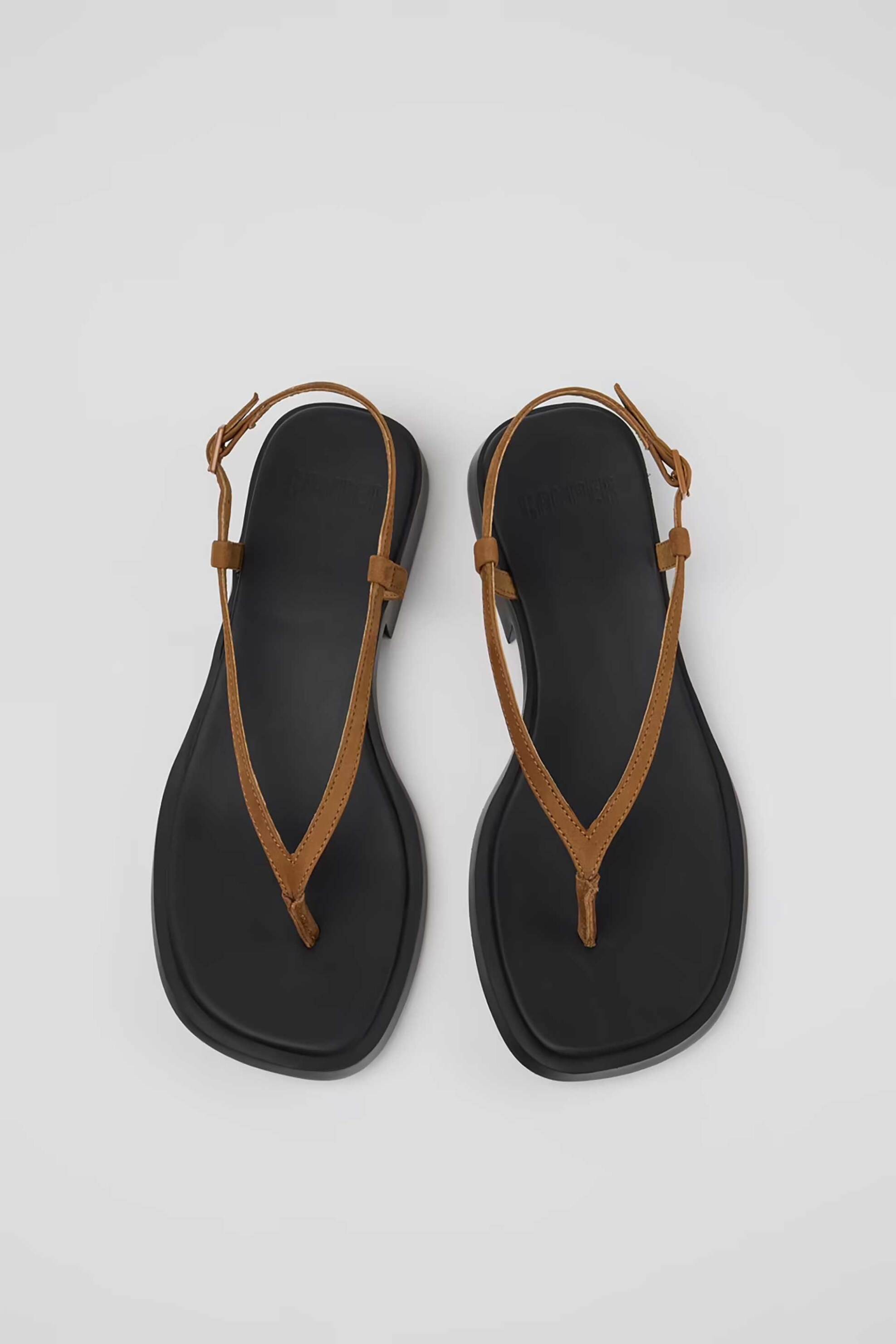 Camper Γυναικεία Δερμάτινα Σανδάλια Dana - K201893-001 Καφέ