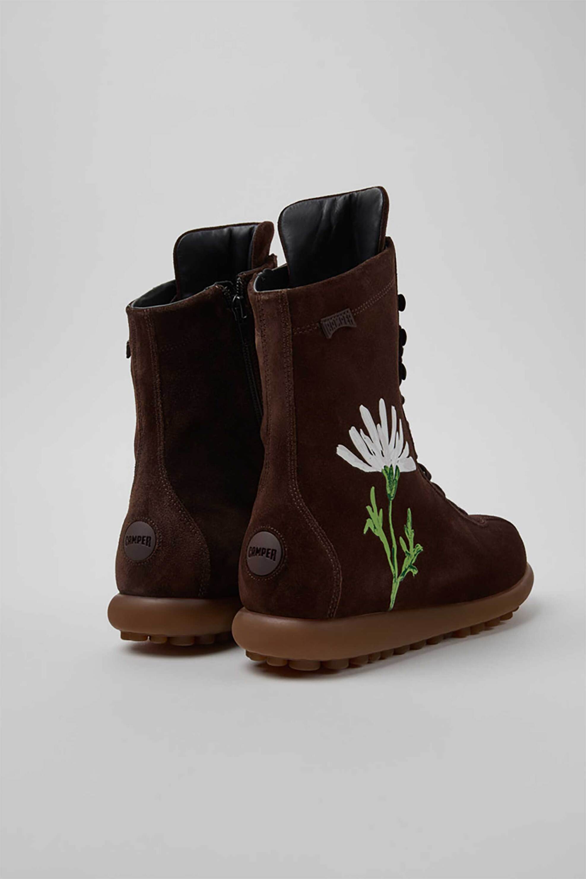 CAMPER Camper γυναικεία suede μποτάκια "Twins" - 44695-096 Καφέ - 4