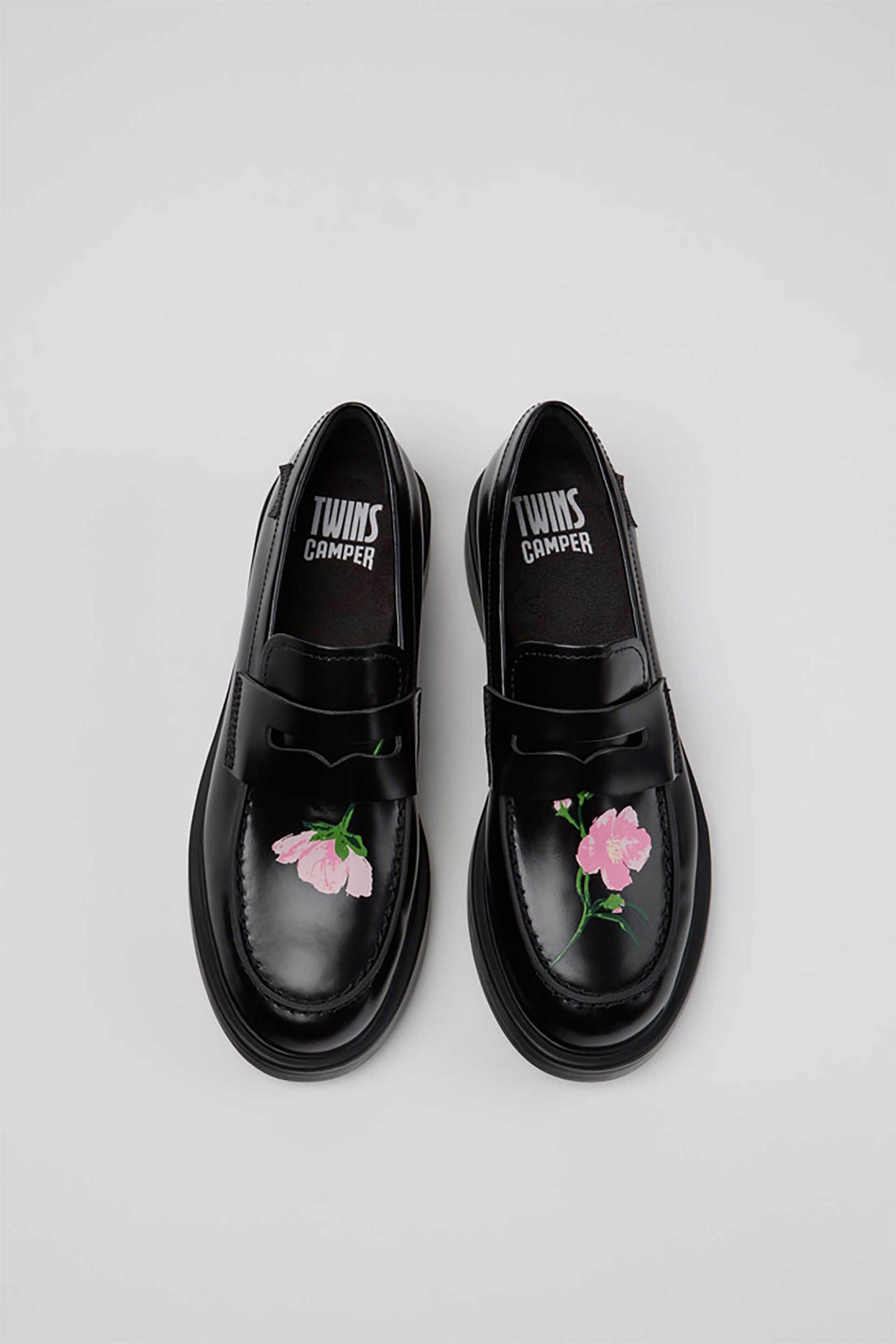 CAMPER Camper γυναικεία δερμάτινα loafers "Twins" - K201790-007 Μαύρο - 3