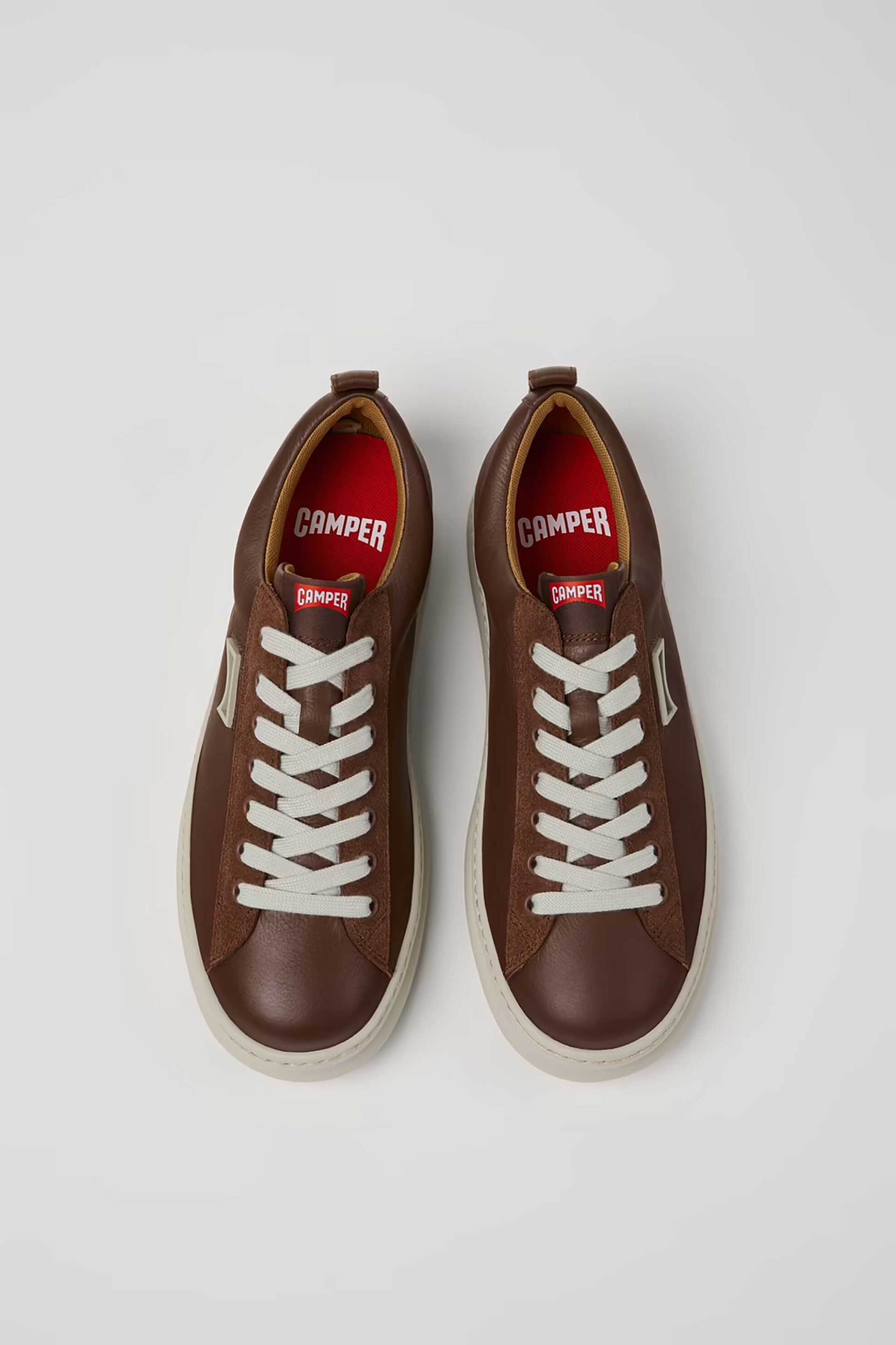 Camper Ανδρικά Δερμάτινα Sneakers Runner - K101052-009 Καφέ