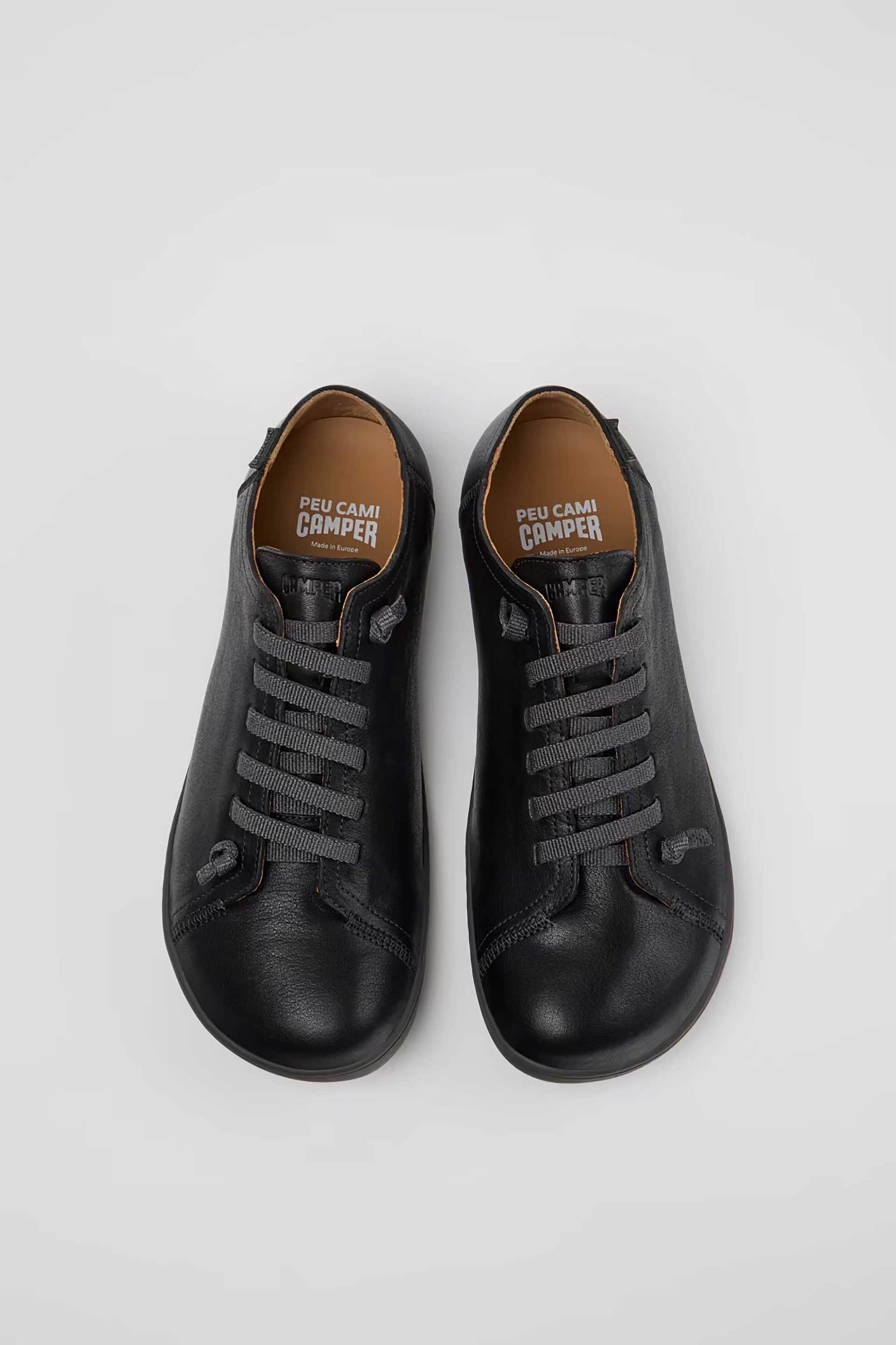 Camper Ανδρικά Δερμάτινα Sneakers με Λογότυπο Peu - 17665-305 Μαύρο