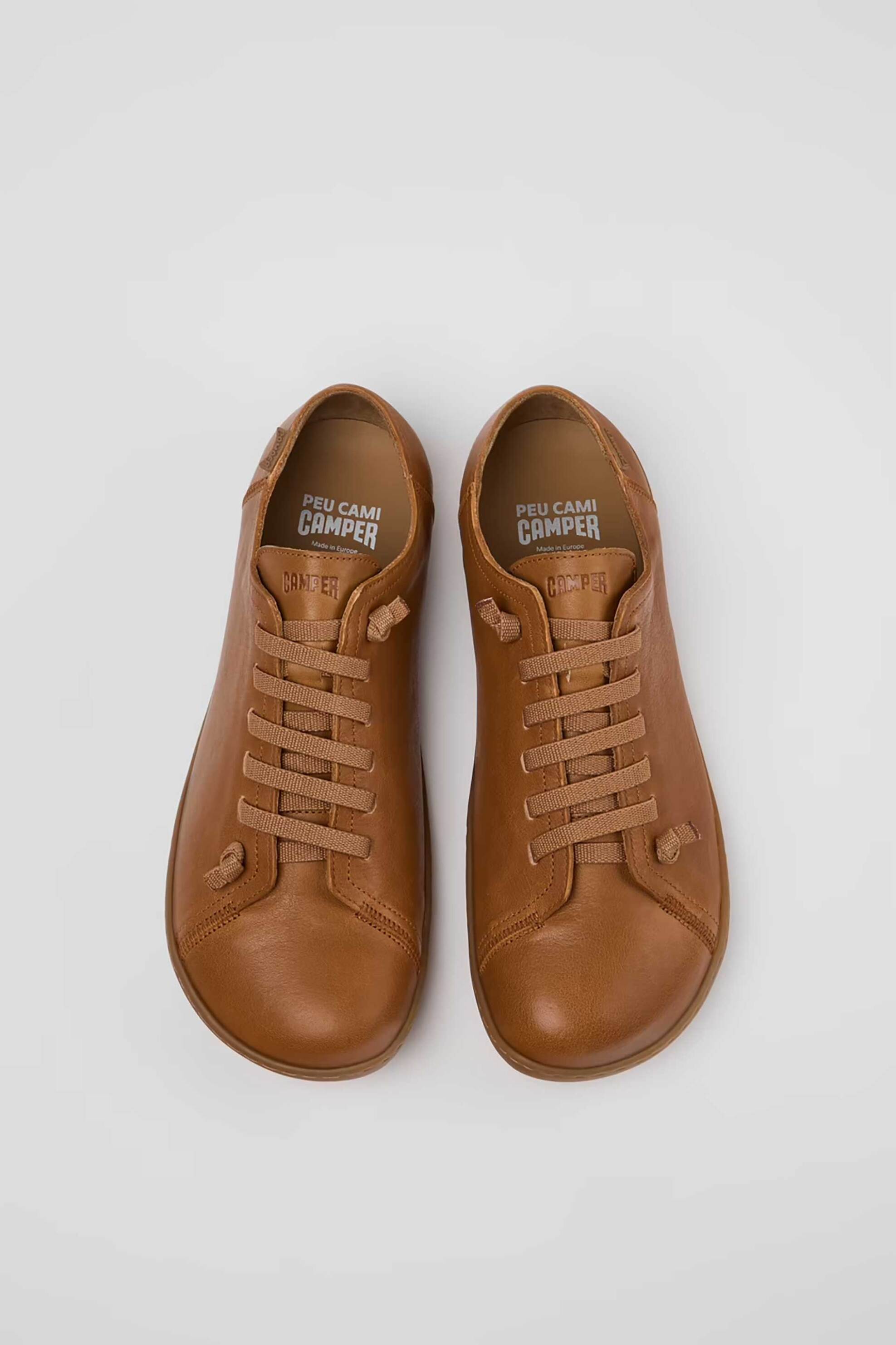 Camper Ανδρικά Δερμάτινα Sneakers με Λογότυπο Peu - 17665-316 Καφέ