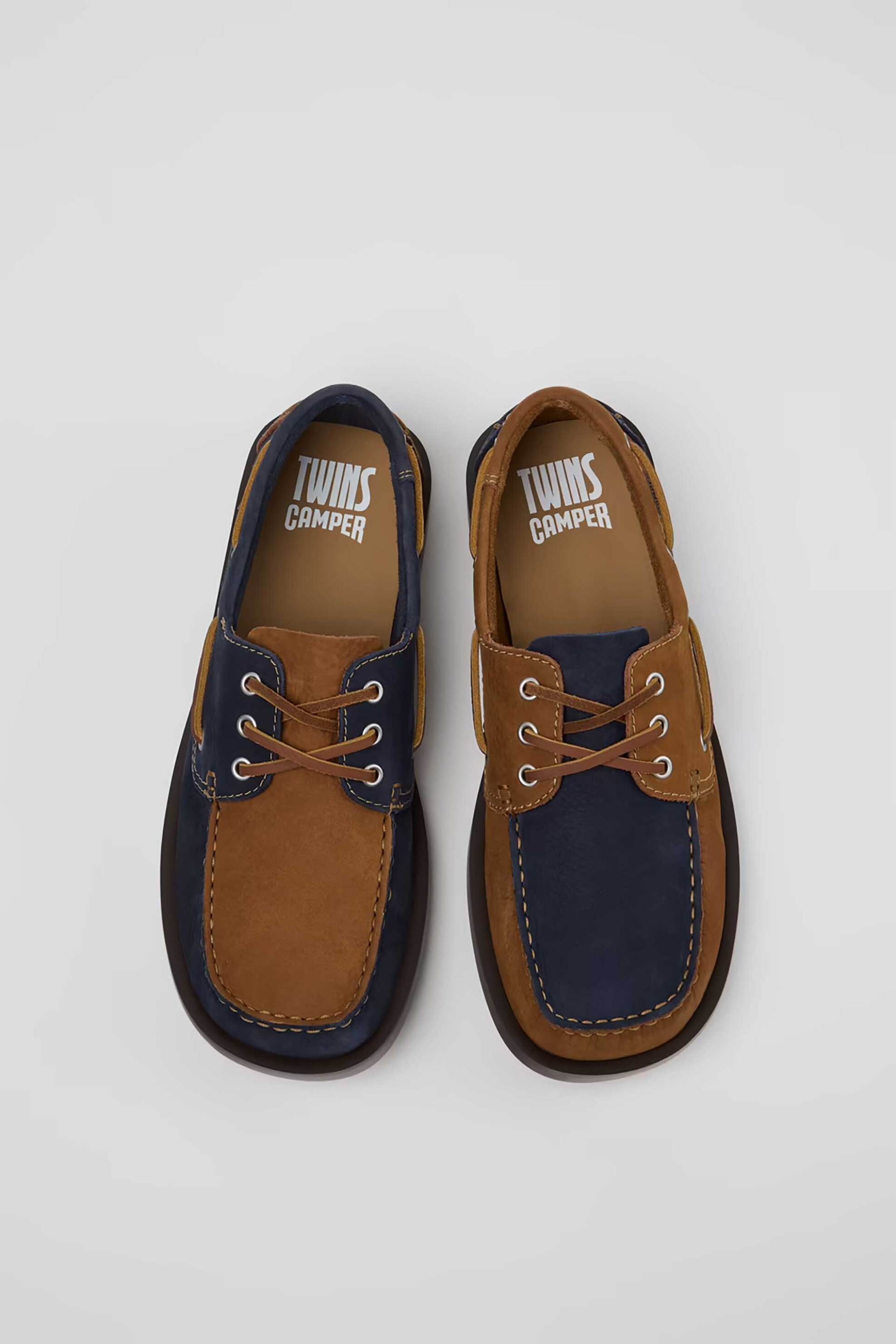 Camper Ανδρικά Δερμάτινα Suede Μοκασίνια Twins - K101013-006 Σκούρο Μπλε