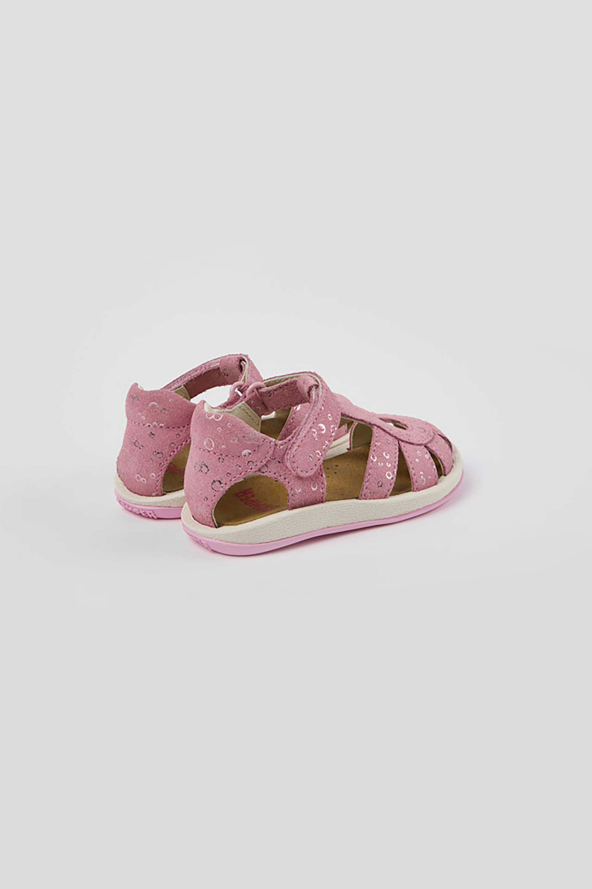 Camper Βρεφικά Nubuck Πέδιλα με Μεταλλιζέ Λεπτομέρειες Bicho (21-26) - K800363-013 Ροζ
