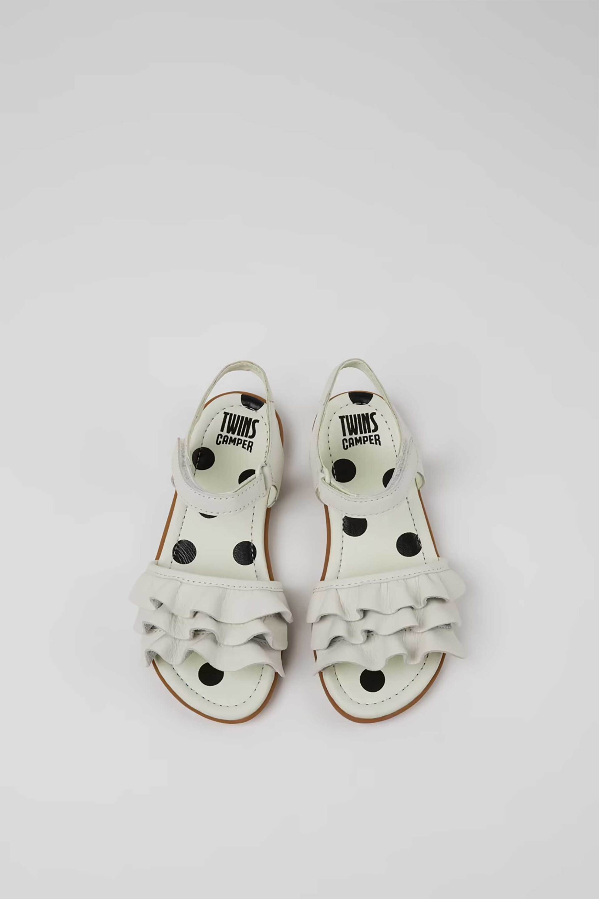Camper Παιδικά Δερμάτινα Πέδιλα Twins - K800676-001 Λευκό