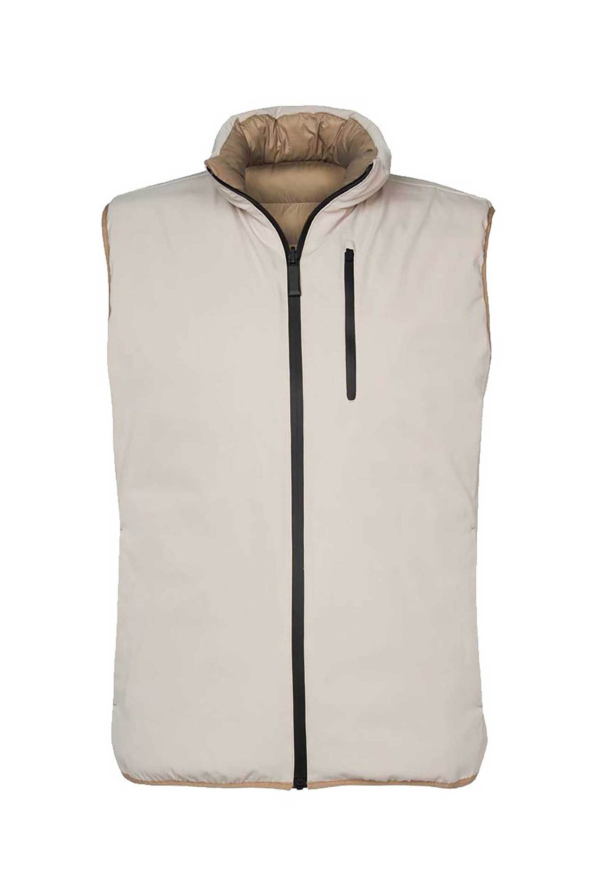 Profuomo ανδρικό αμάνικο μπουφάν διπλής όψης με ψηλό λαιμό Regular Fit - PPUU30002B Μπεζ φωτογραφία