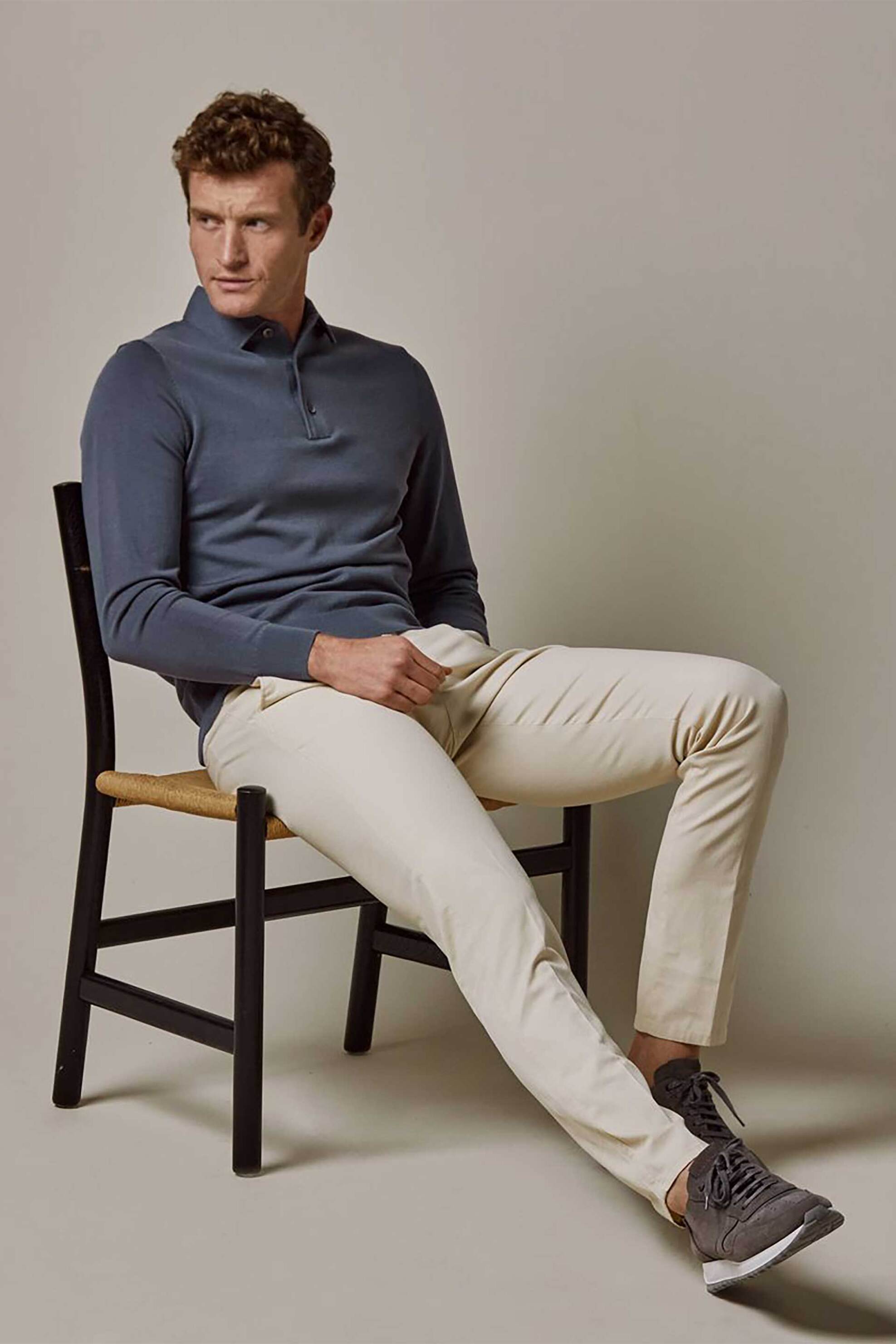 Profuomo ανδρικό chino παντελόνι μονόχρωμο Slim Fit "820" - PPVQ10011A Μπεζ