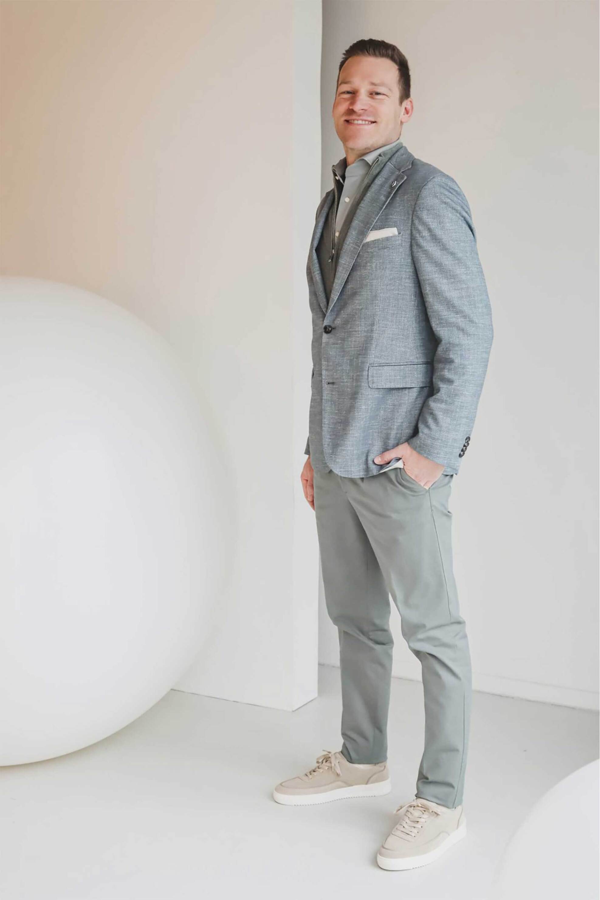 PROFUOMO Profuomo ανδρικό chino παντελόνι Relaxed Fit - PPVQ10024B Πράσινο Σκούρο