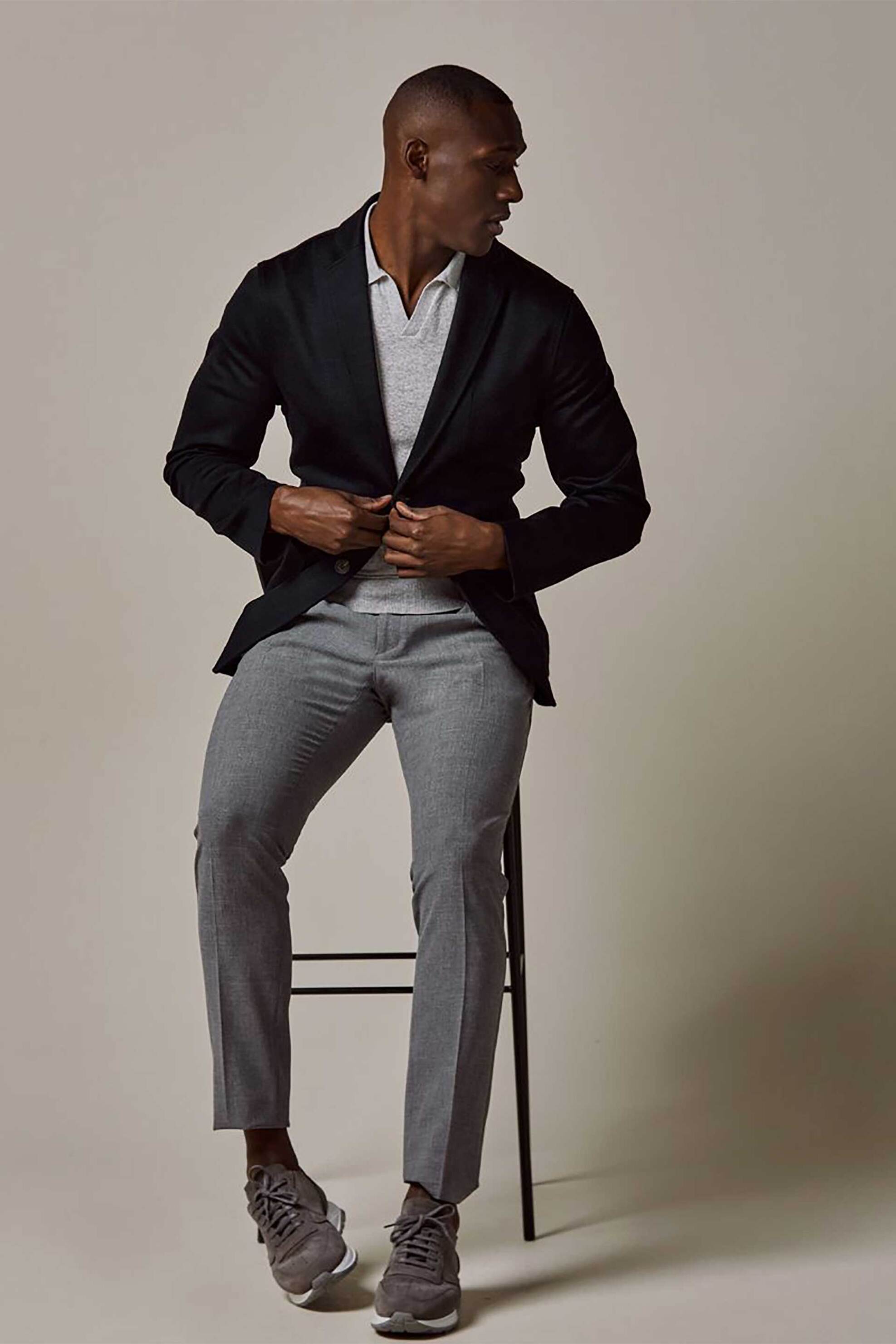 PROFUOMO Profuomo ανδρικό πλεκτό σακάκι - PPVP10003D Σκούρο Μπλε