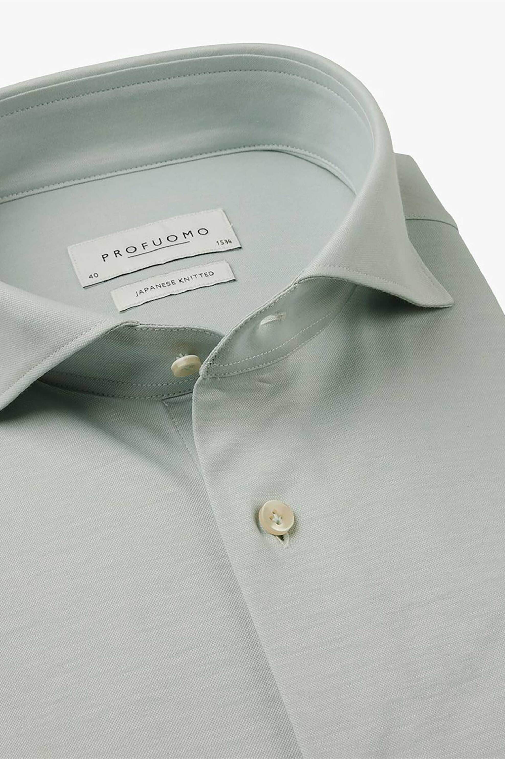 Profuomo Ανδρικό Πουκάμισο με Ριγέ Σχέδιο Japanese Knitted Slim Fit - Ppvh10047D Πράσινο Ανοιχτό