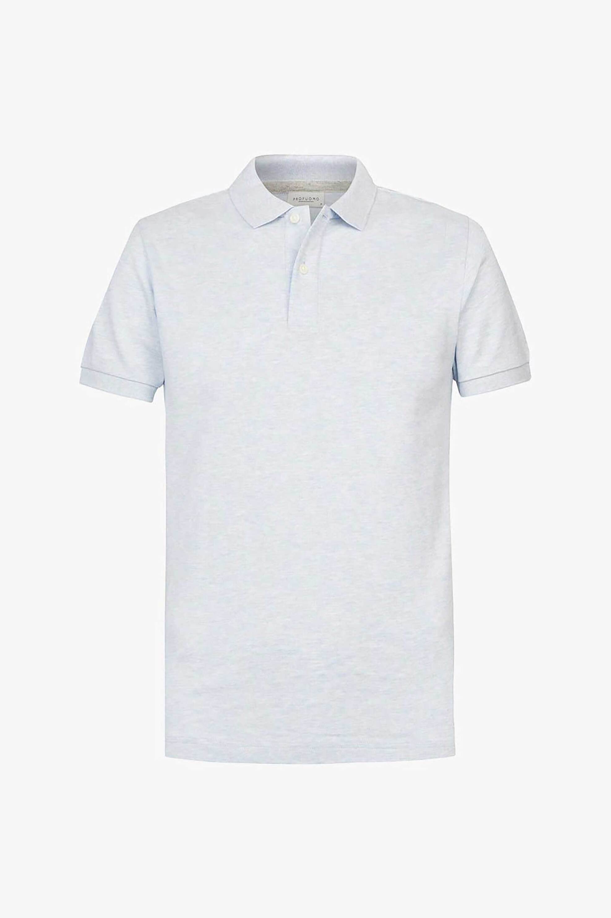 Profuomo ανδρική κοντομάνικη πόλο μπλούζα πικέ Slim Fit - PPVJ10040P Μπλε Ανοιχτό φωτογραφία