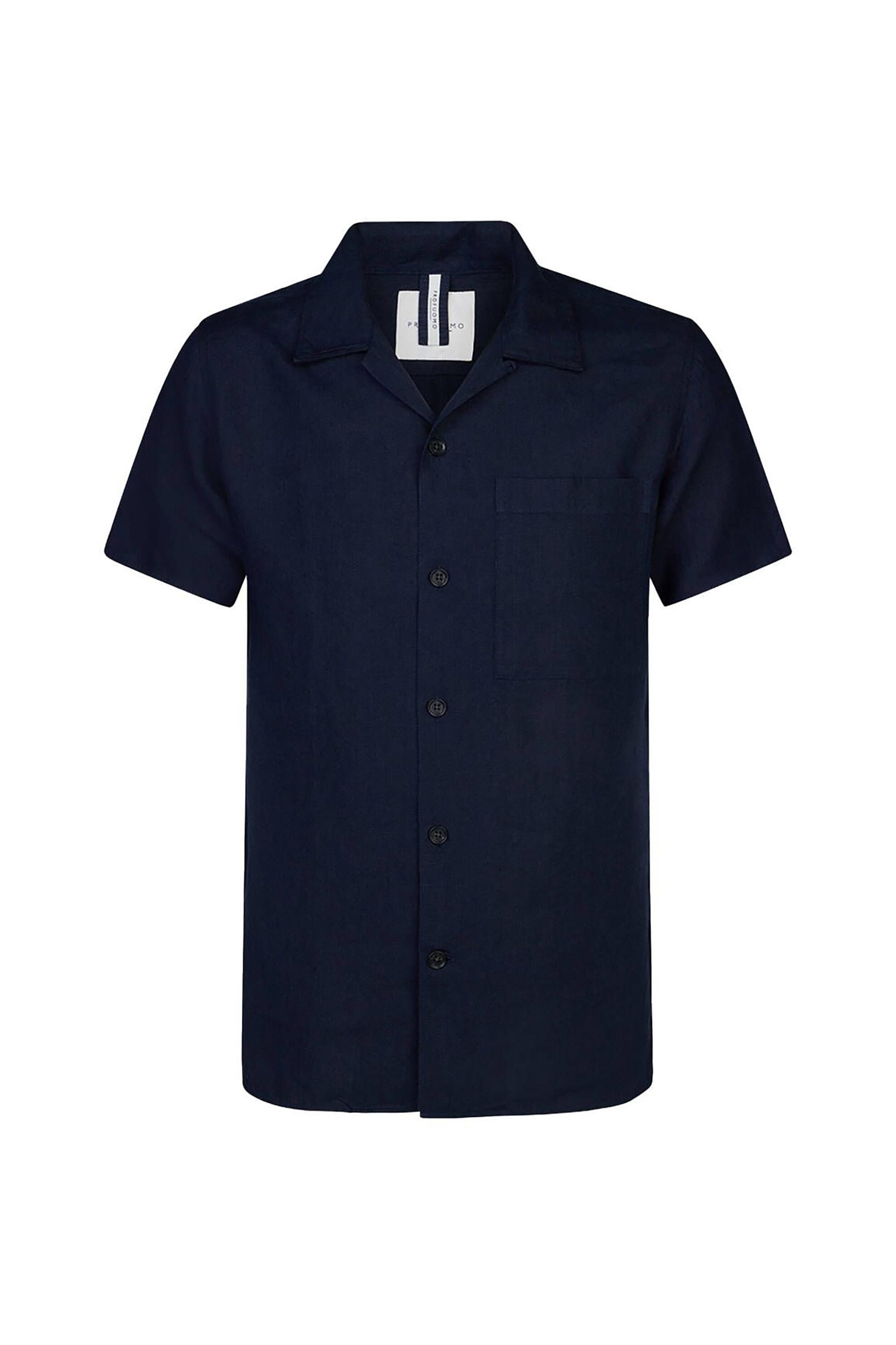 Profuomo ανδρικό λινό πουκάμισο με τσέπη Slim Fit - PPVH10030A Μπλε Σκούρο
