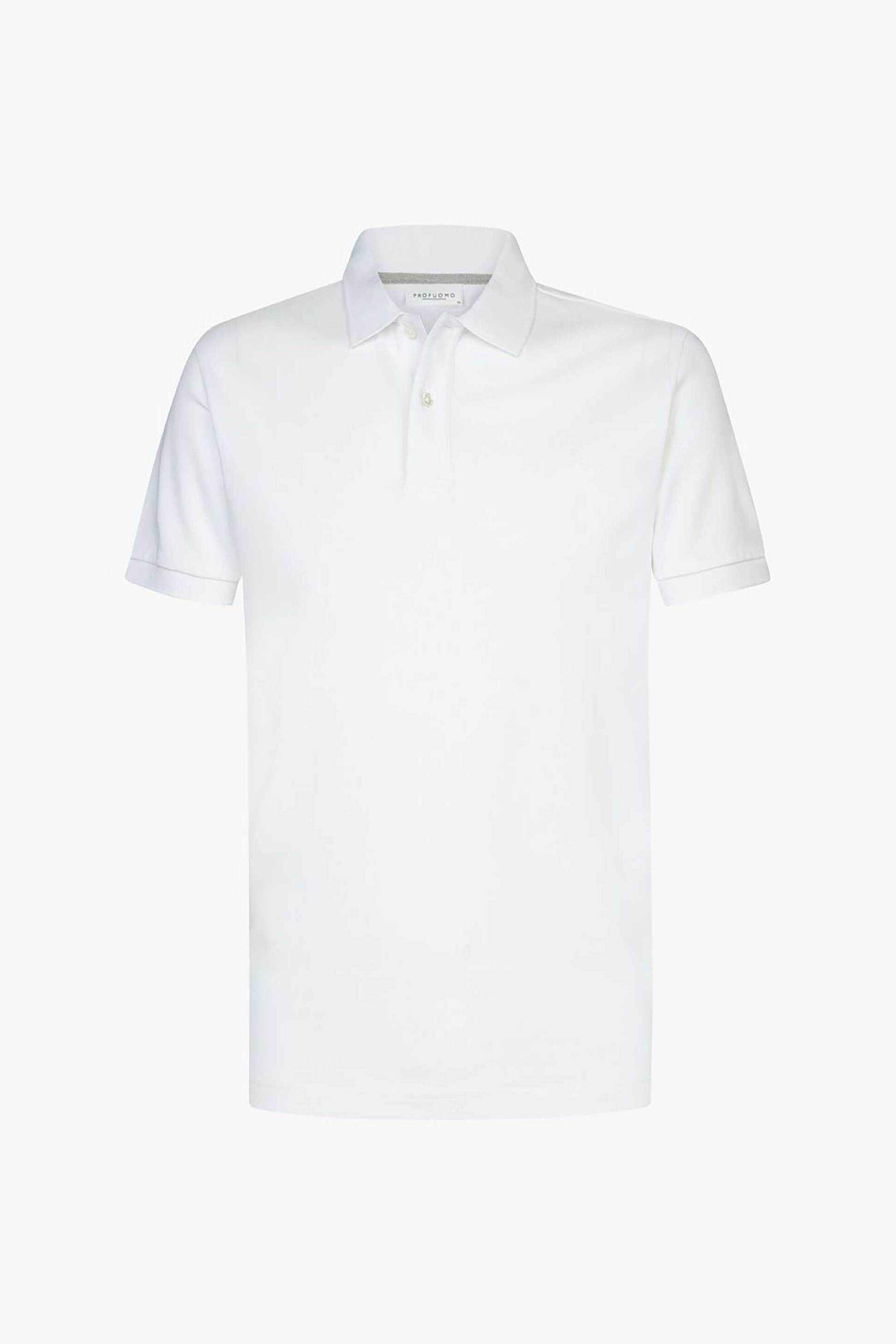 Profuomo Ανδρική Κοντομάνικη Πόλο Μπλούζα Πικέ Slim Fit - Ppvj10040A Λευκό